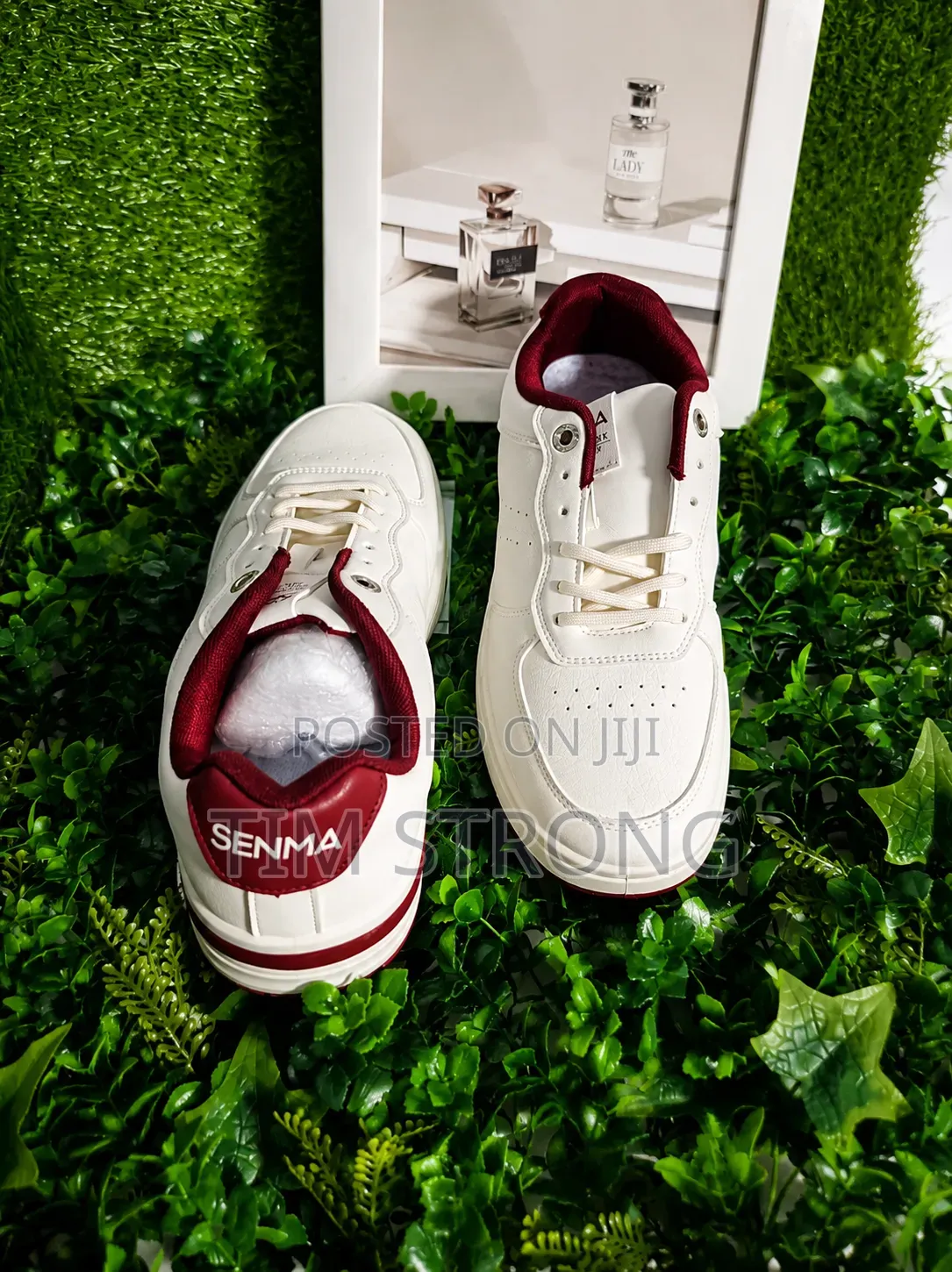 Premium SENMA Sneakers With a Clean White Finish Attractive Burgundy
