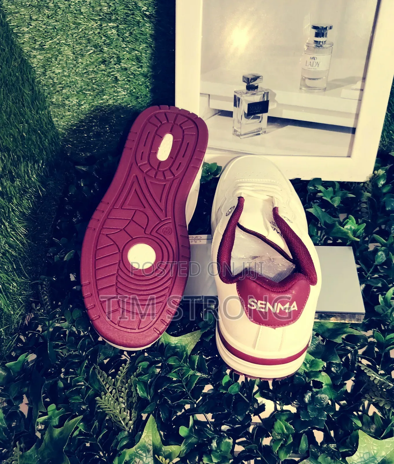 Premium SENMA Sneakers With a Clean White Finish Attractive Burgundy