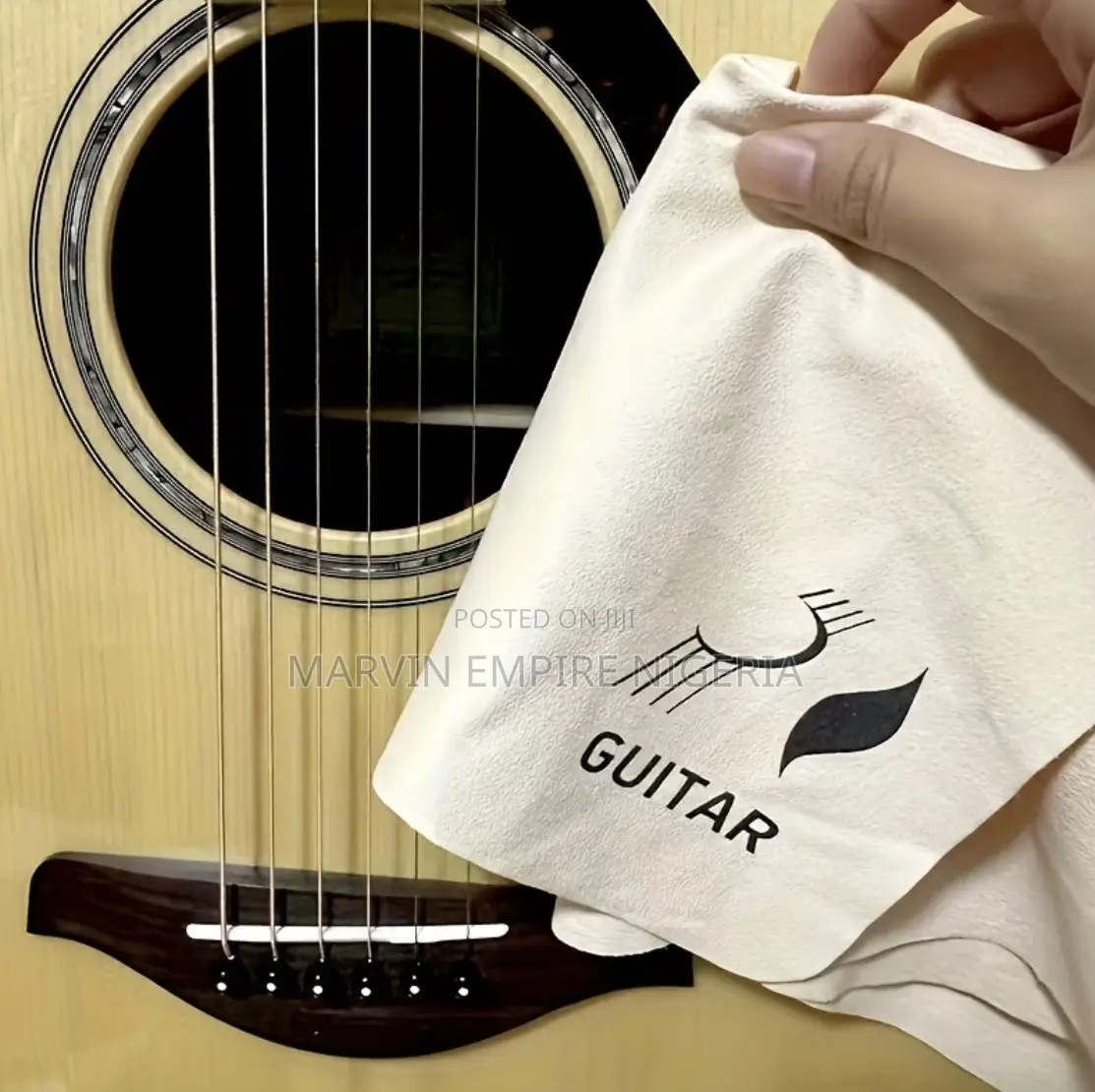Guitar Imprint Suede Microfiber Wipe Cloth for Instrument Cleaning