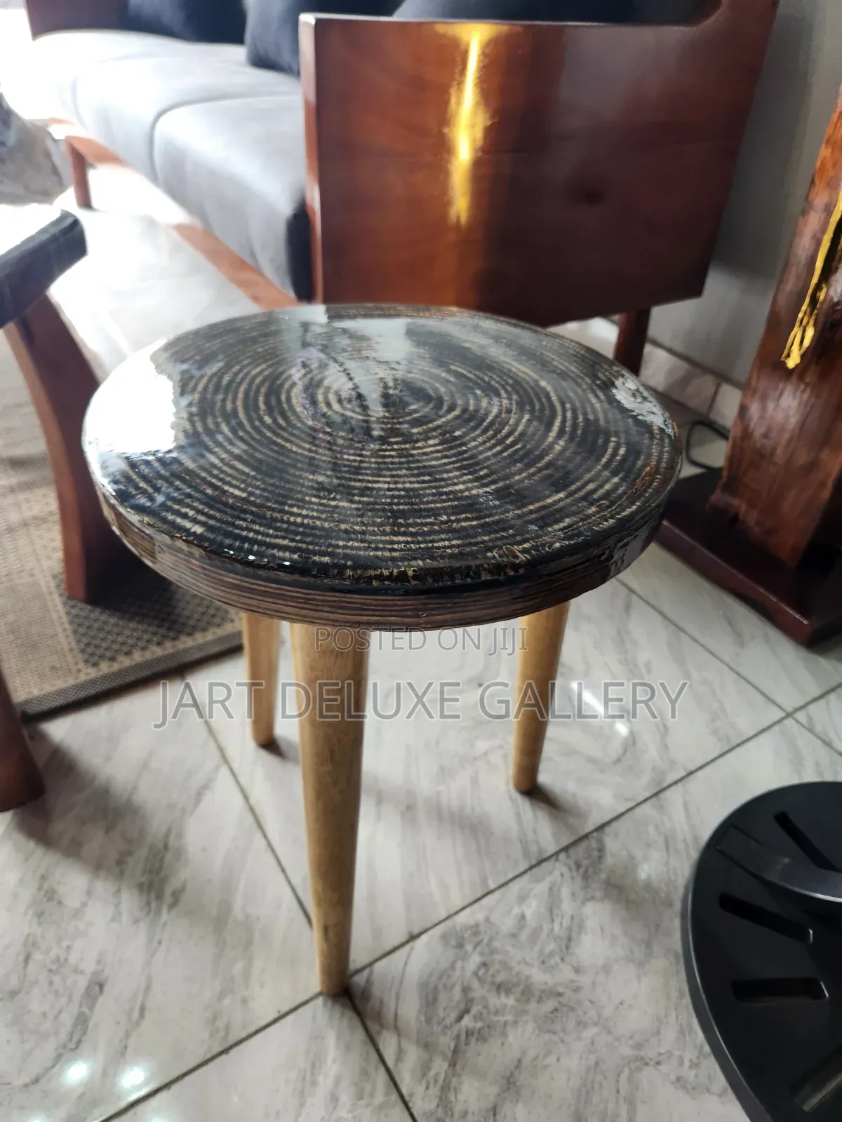 Stylish Wooden Epoxy Coated Side Table