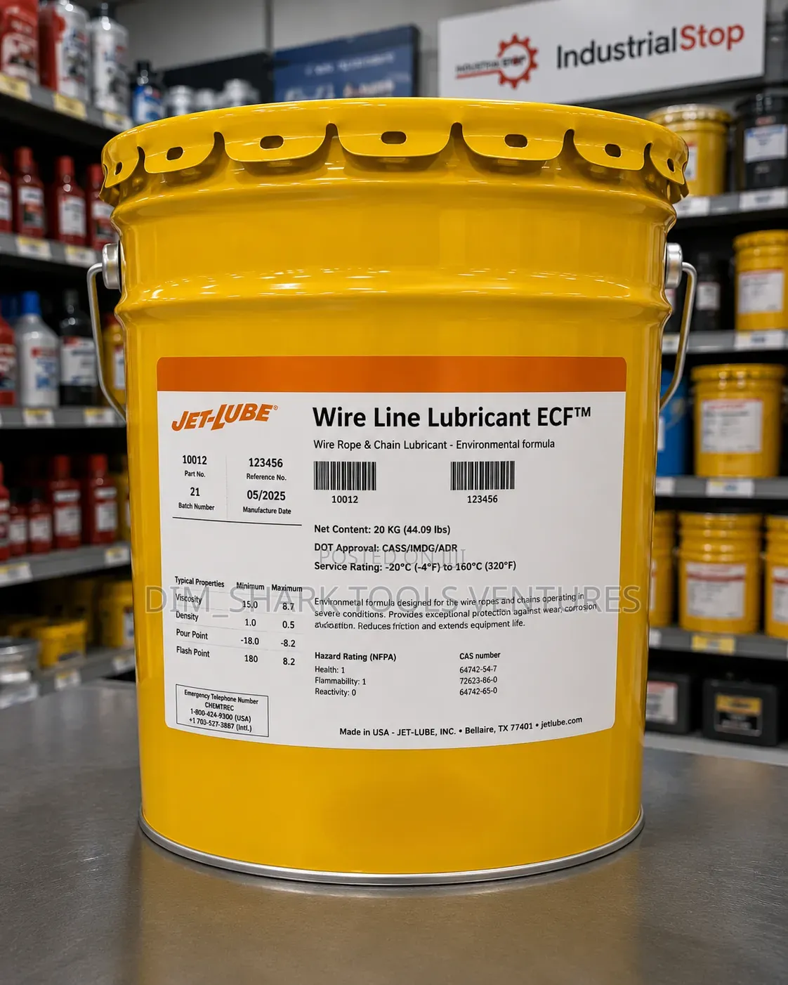 20 Kg Yellow Pail of Jet-Lube Wire Line Lubricant ECF