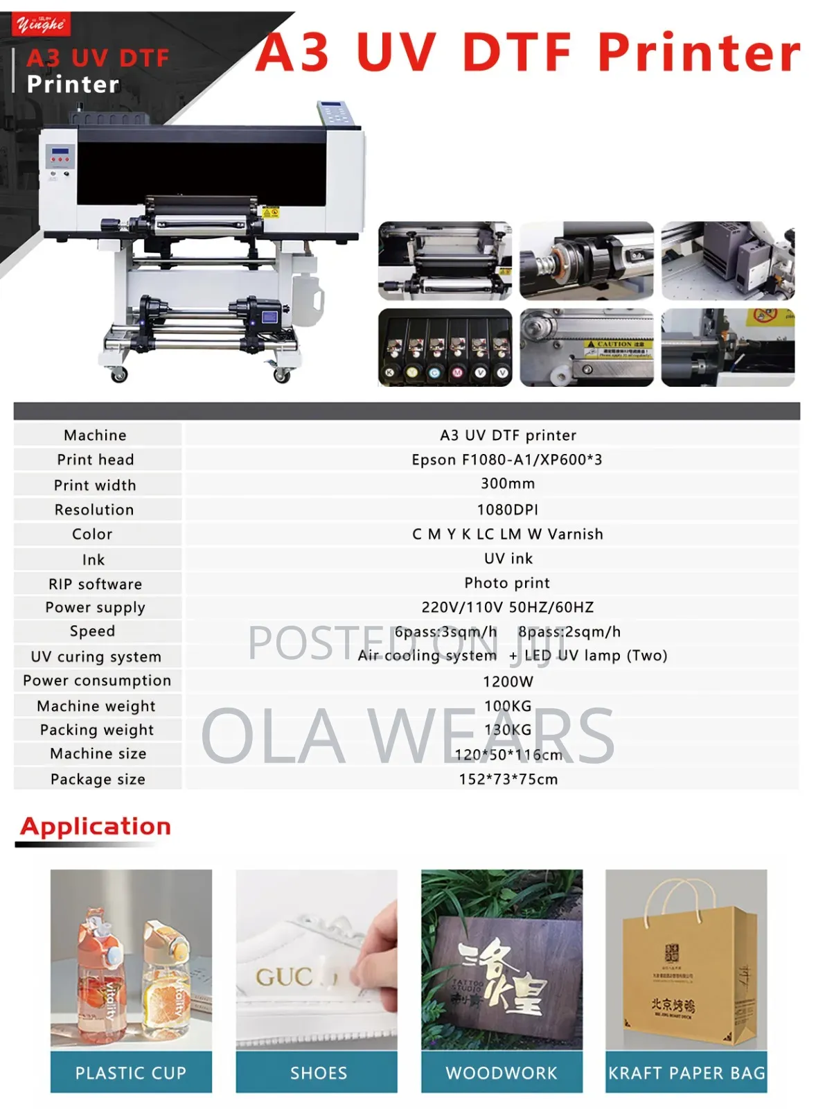 Yinghe A3 UV DTF Printer X600