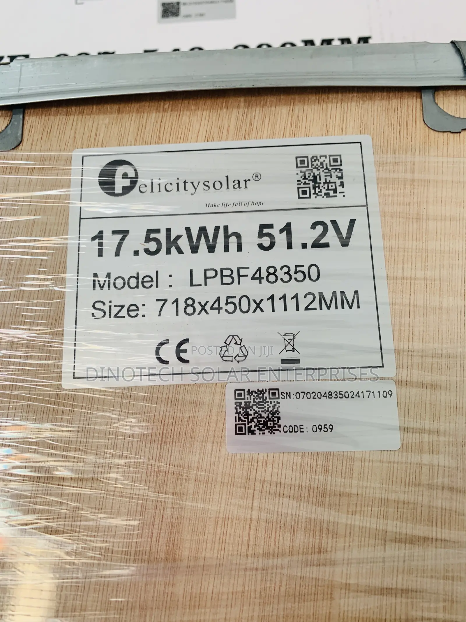 17.5kwh. 51.2v LPBF Felicity Solar Lithium Battery