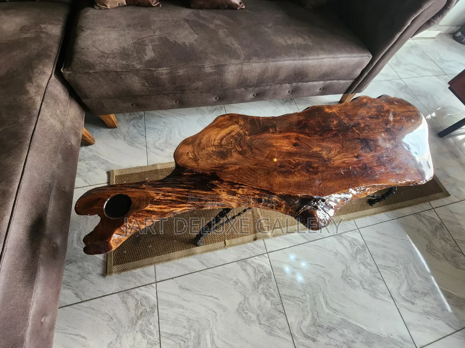 Live-Edge Wooden Epoxy Coated Table