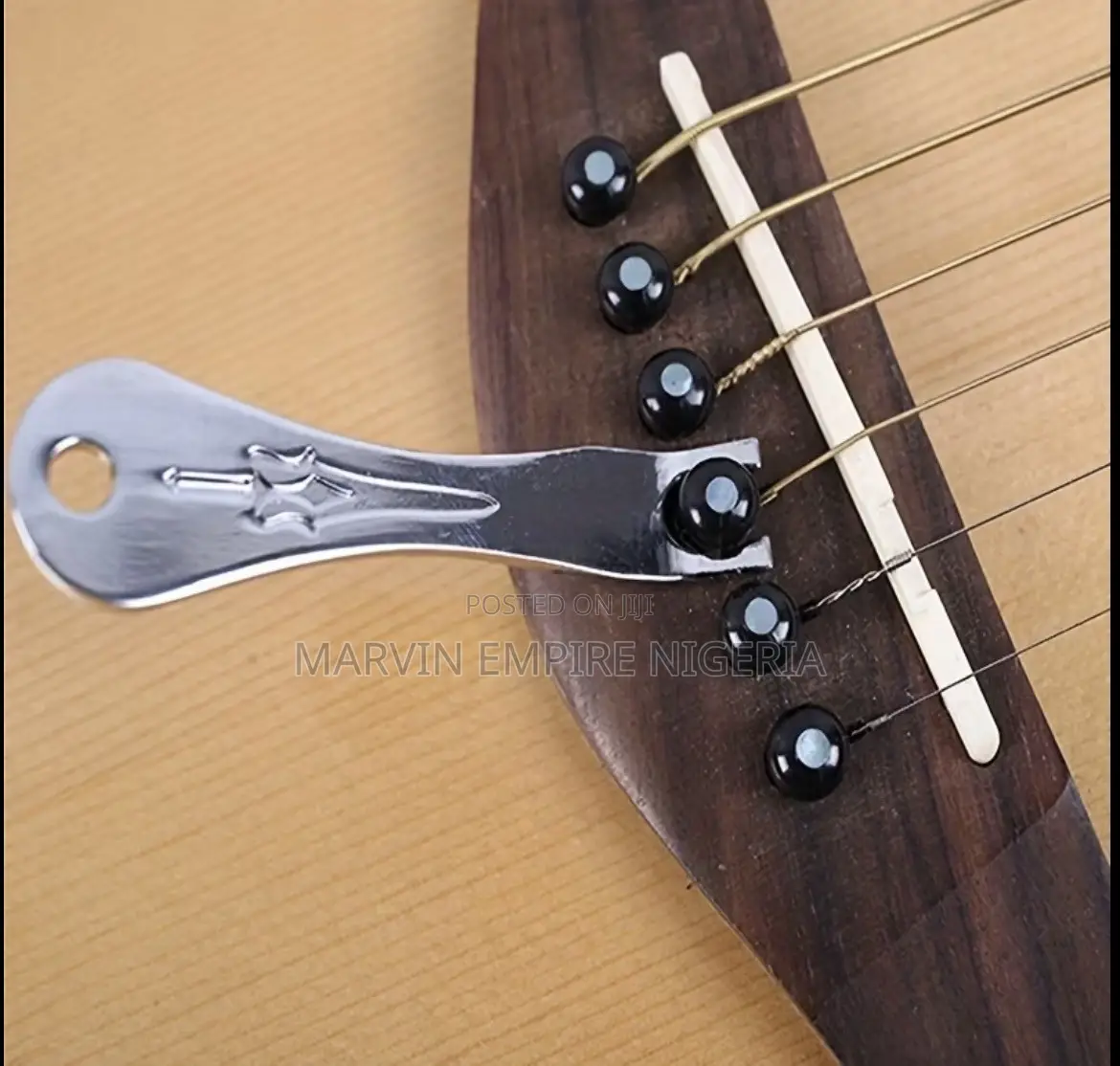 1pc Silvery Metal Acoustic Guitar Peg Removal With Hook Hole