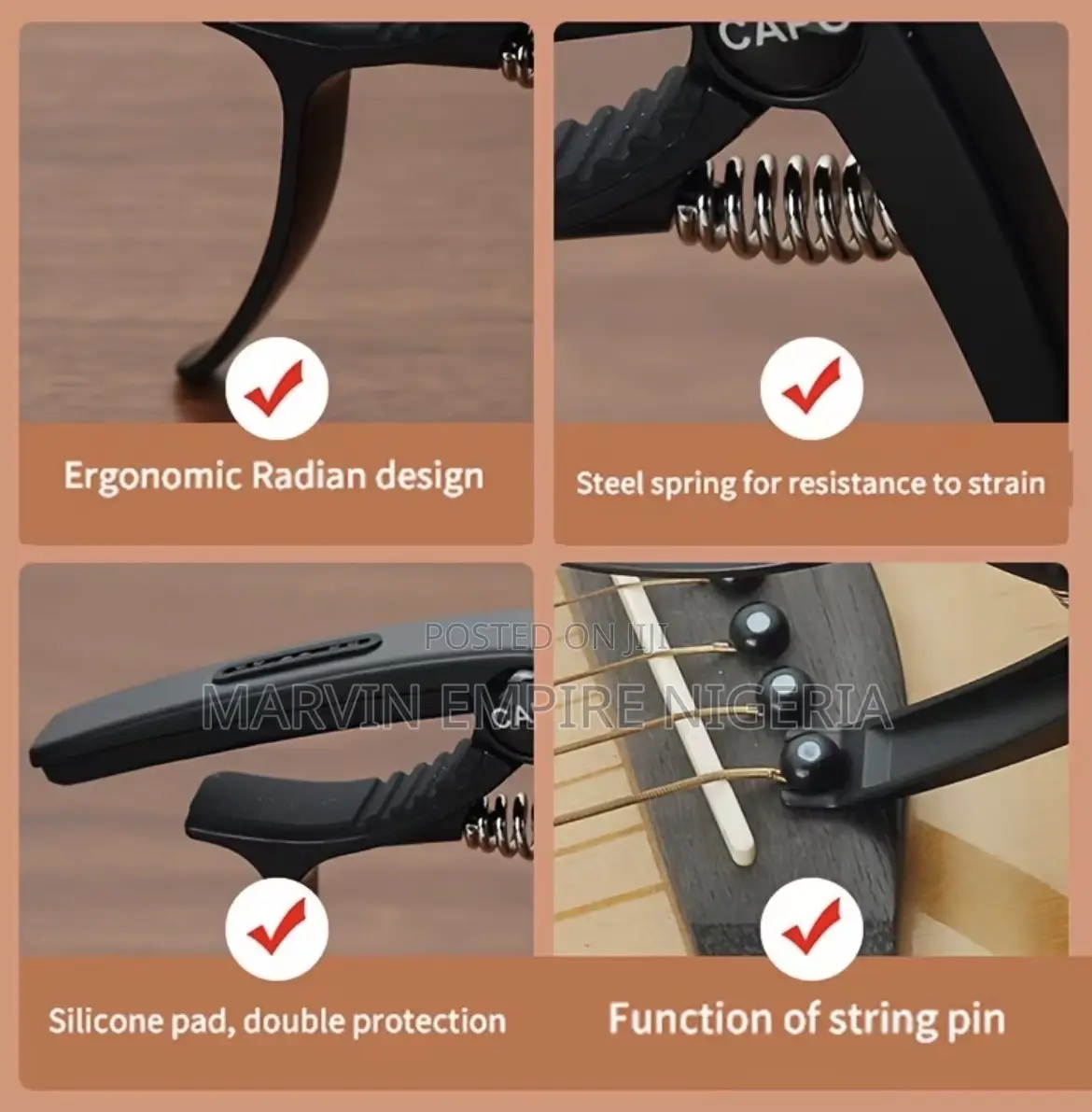 Guitar Capo With Picks*5 for Acoustic and Electric Picks Holder