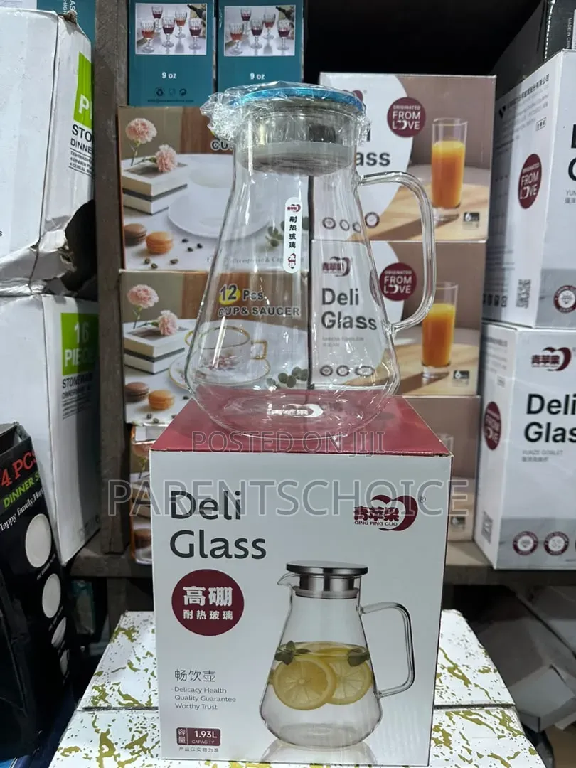Crystal Clear Glass Water Jug - 1.93L