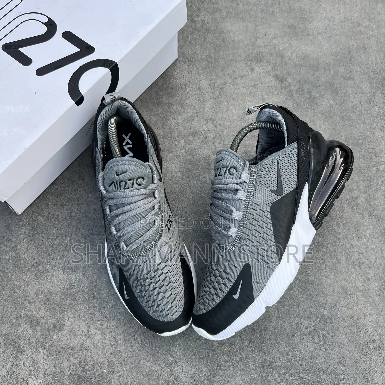 Original Nike Air Max 270 Grey Black White Accents