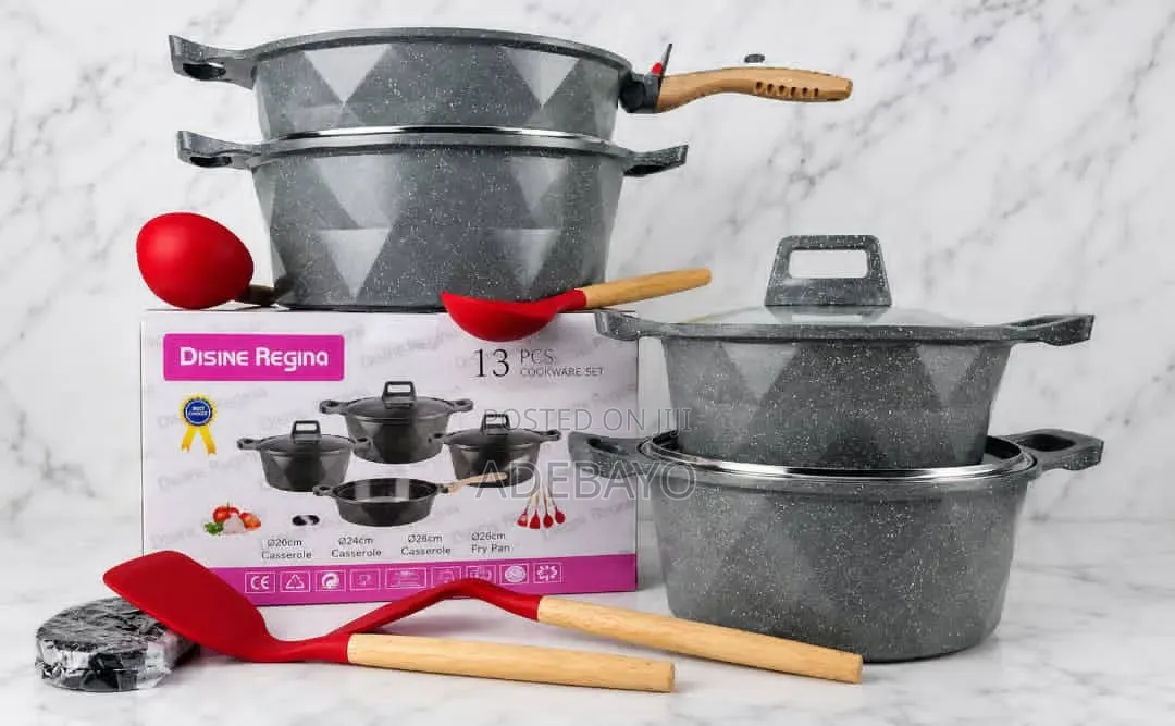 Disine Regina 13 Piece Diamond Granite Cook Ware Set
