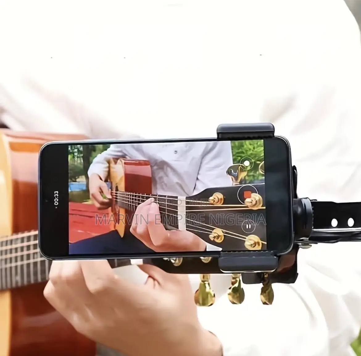 Portable Guitar Phone Holder Live Streaming Recording Instrument Clamp