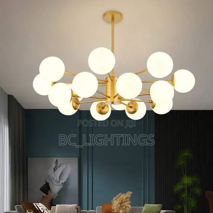Modern Luxury Frosted Glass Chandelier Light by 16 Glass