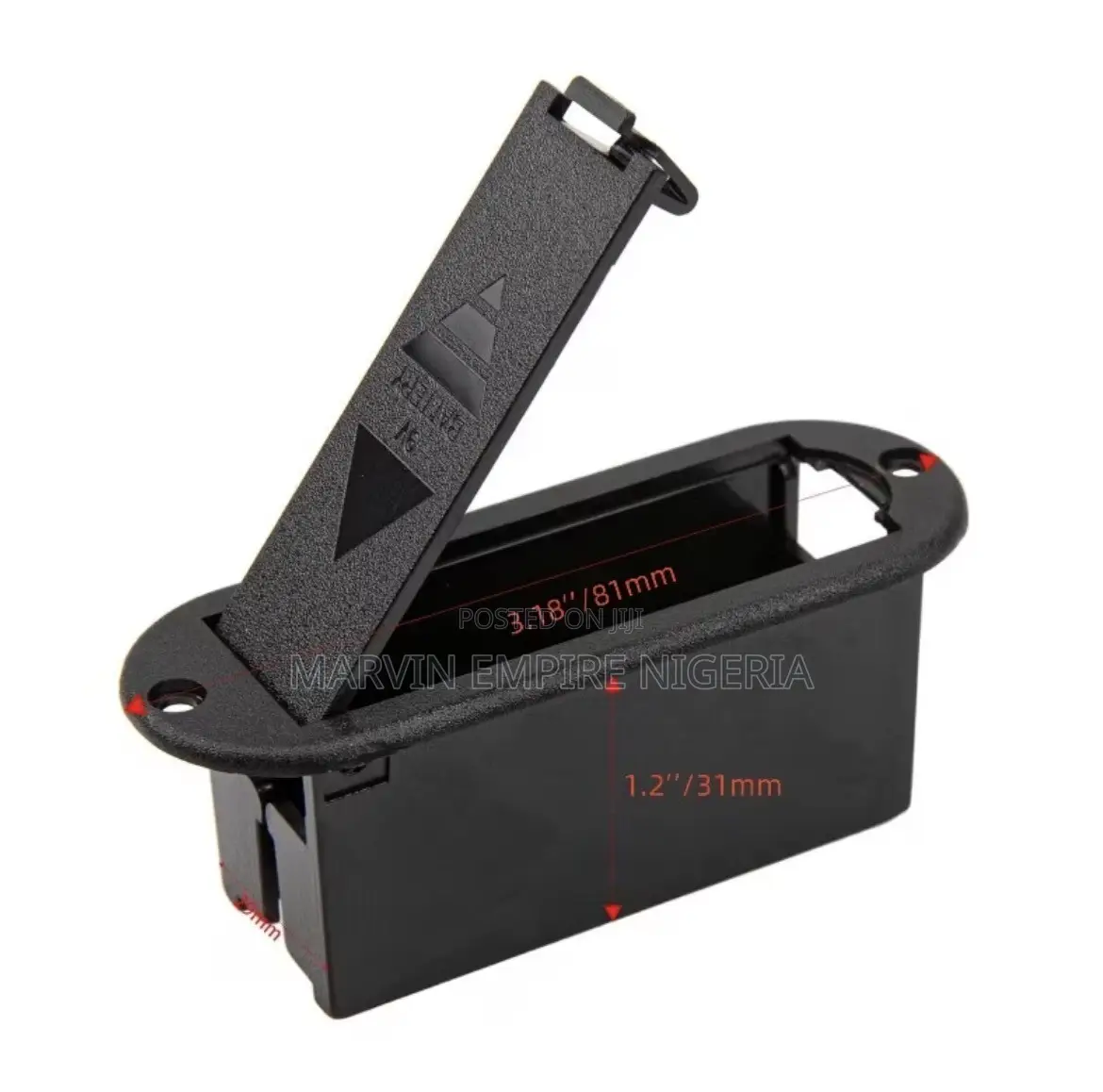1pc 9V Battery Box Cover Case for Active Guitar Bass Pickup Black
