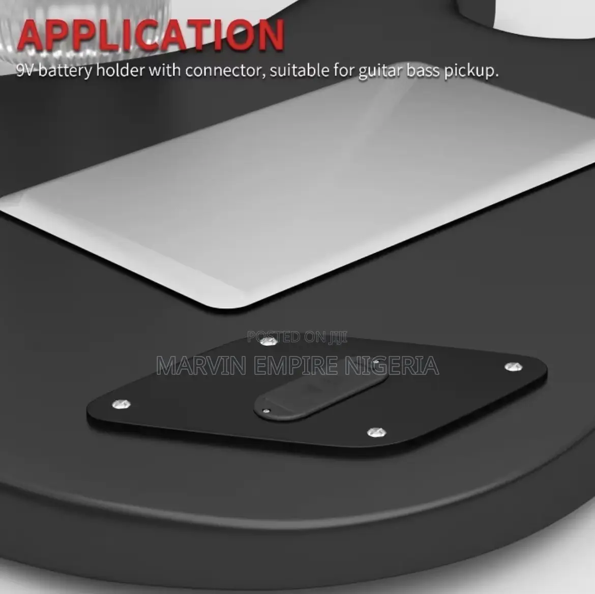 1pc 9V Battery Box Cover Case for Active Guitar Bass Pickup Black