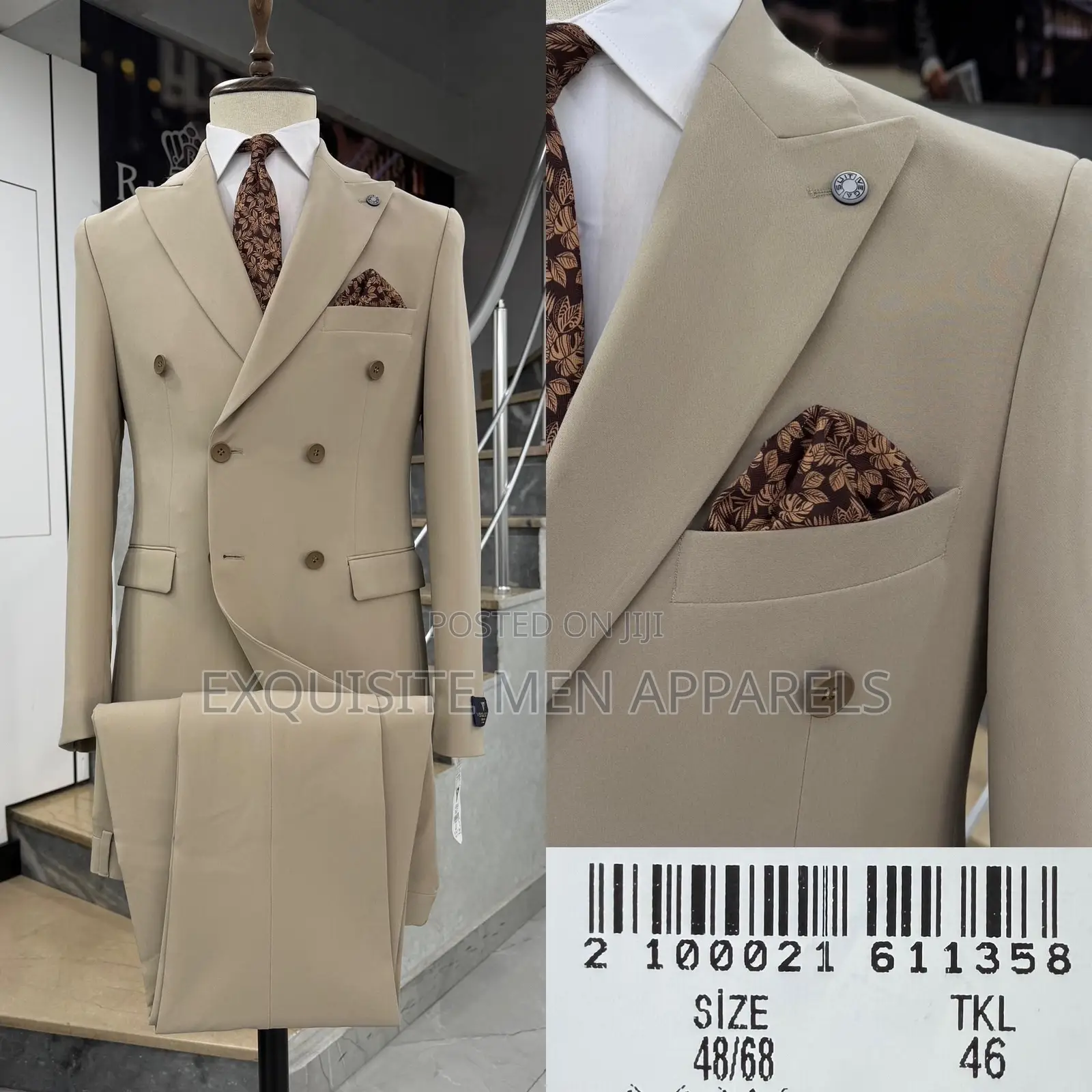 High Grade 2pcs Double Breasted Slimfit Ramzotti Men Suit