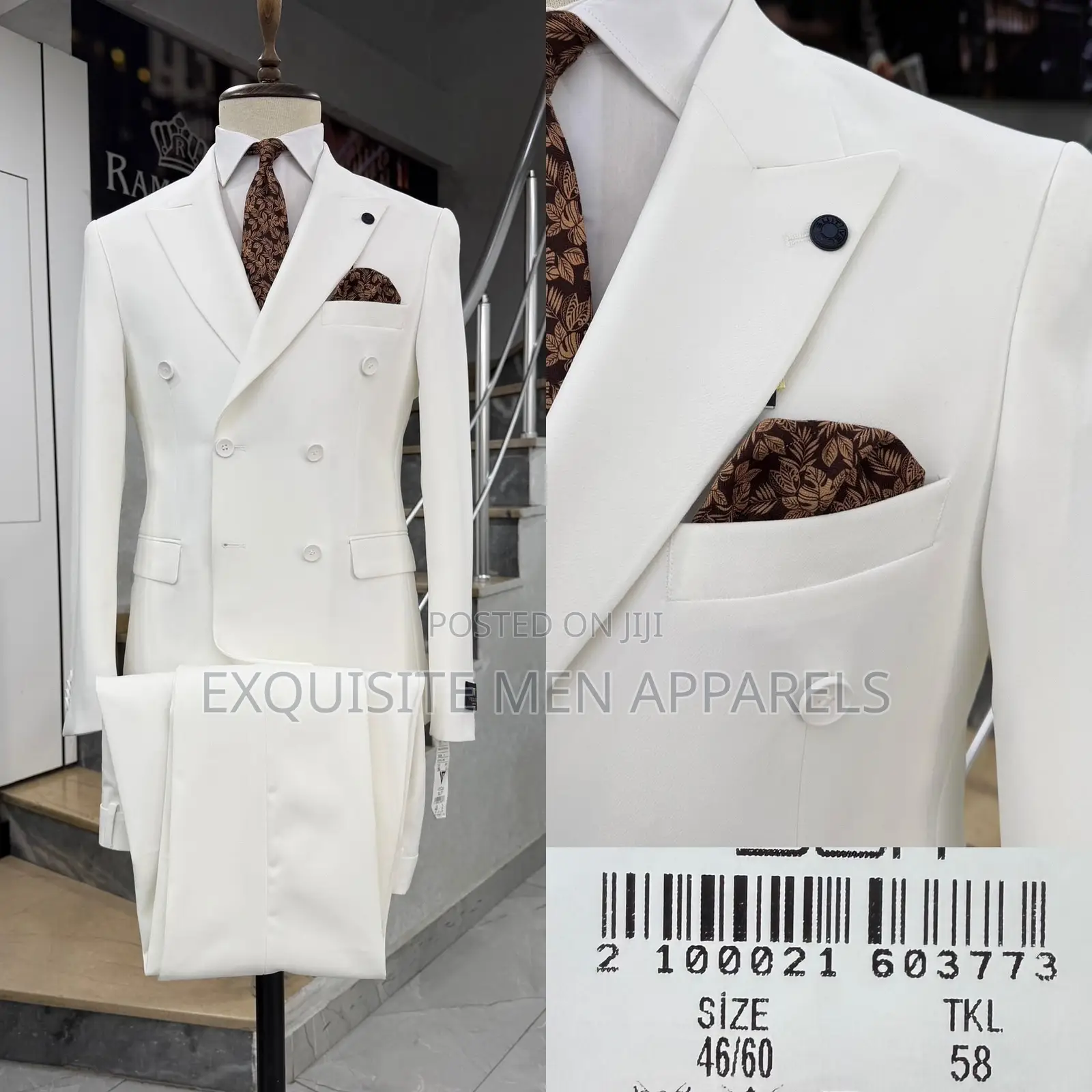 High Grade 2pcs Double Breasted Slimfit Ramzotti Men Suit