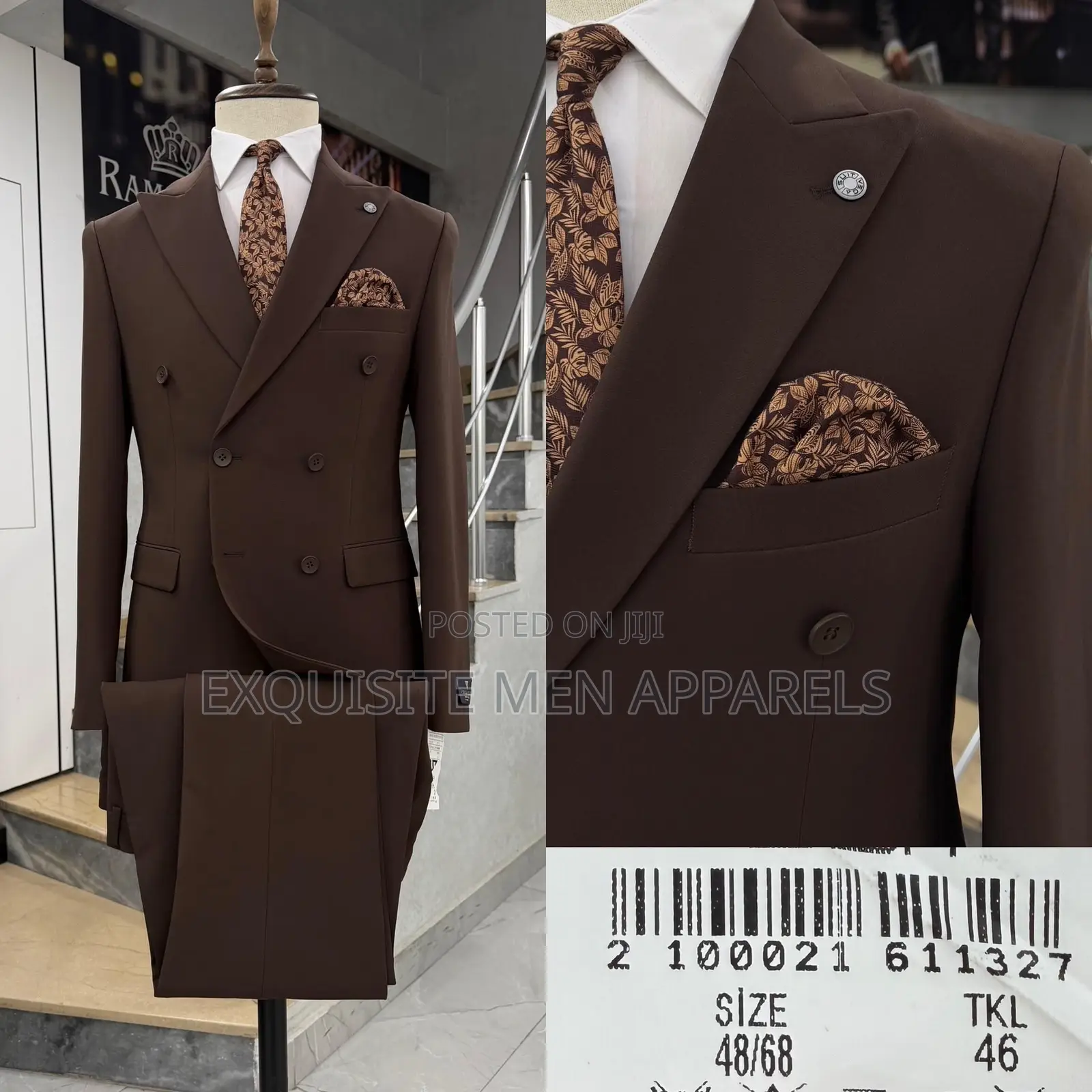 High Grade 2pcs Double Breasted Slimfit Ramzotti Men Suit