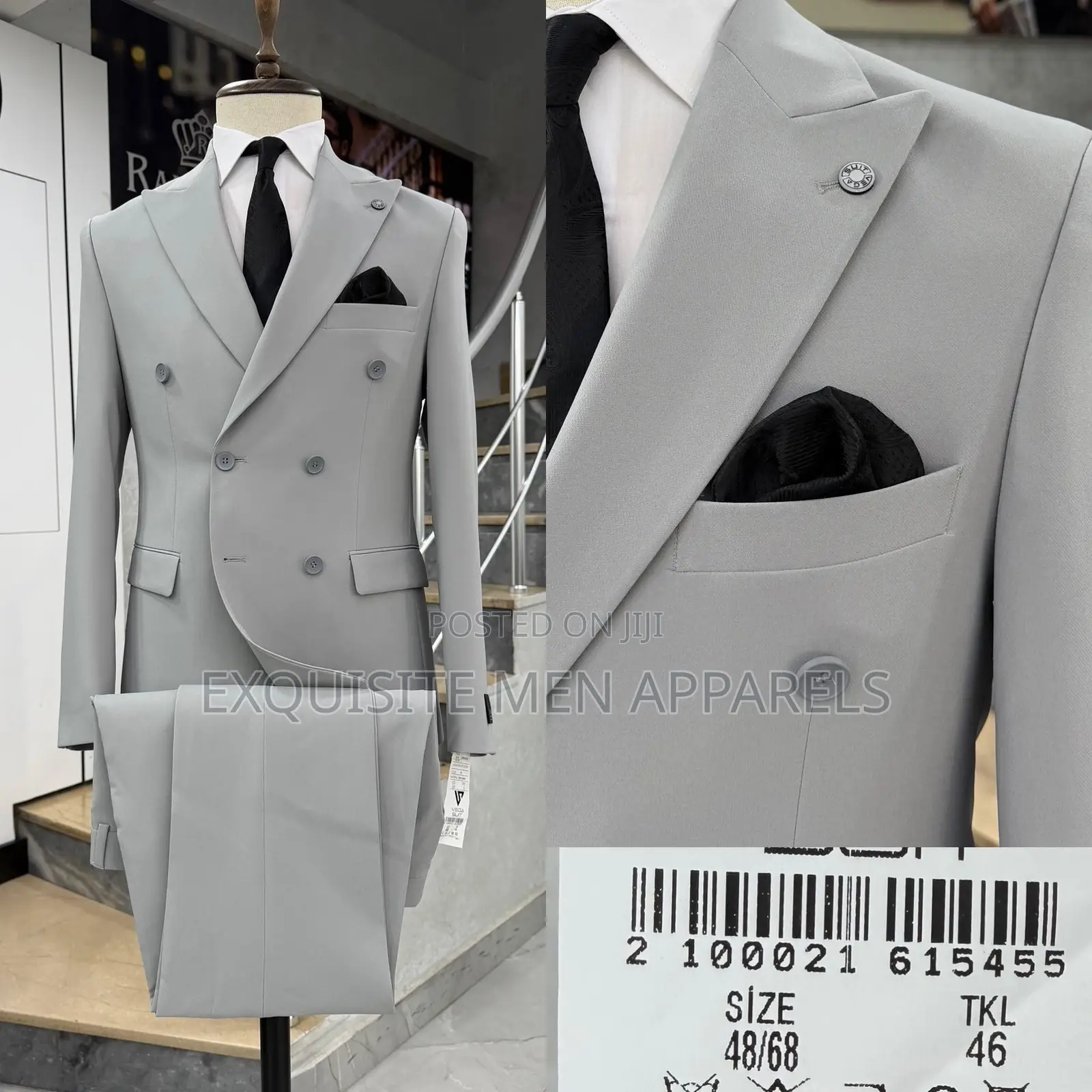 High Grade 2pcs Double Breasted Slimfit Ramzotti Men Suit