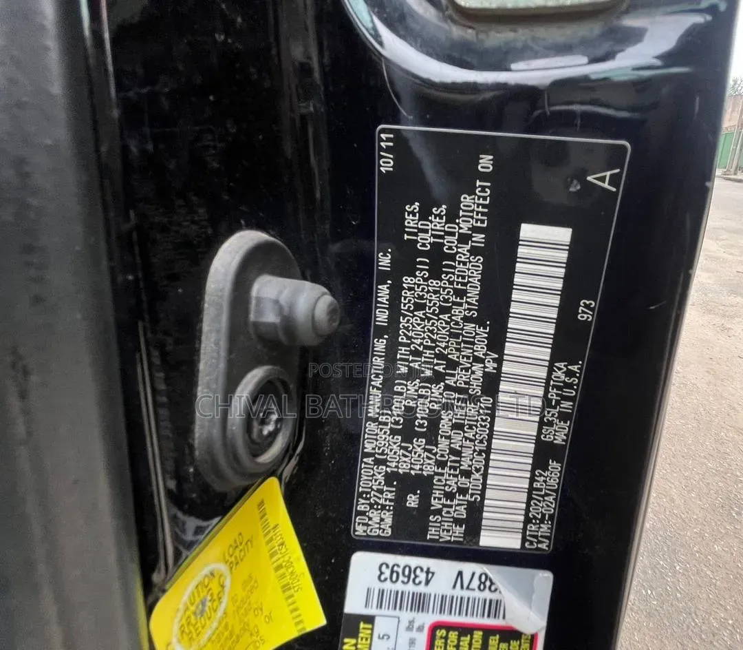 Toyota Sienna XLE 7 Passenger 2012 Black