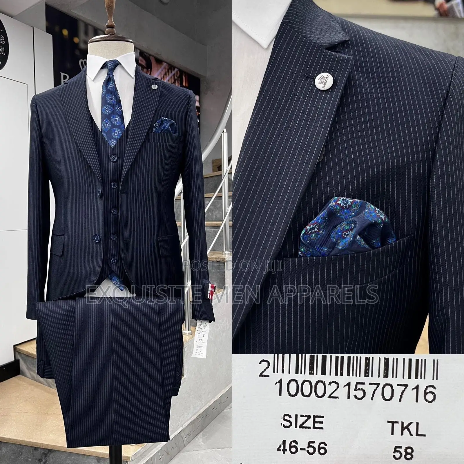 Bespoke Turkish Ramzotti Stripe Corporate Men Suit