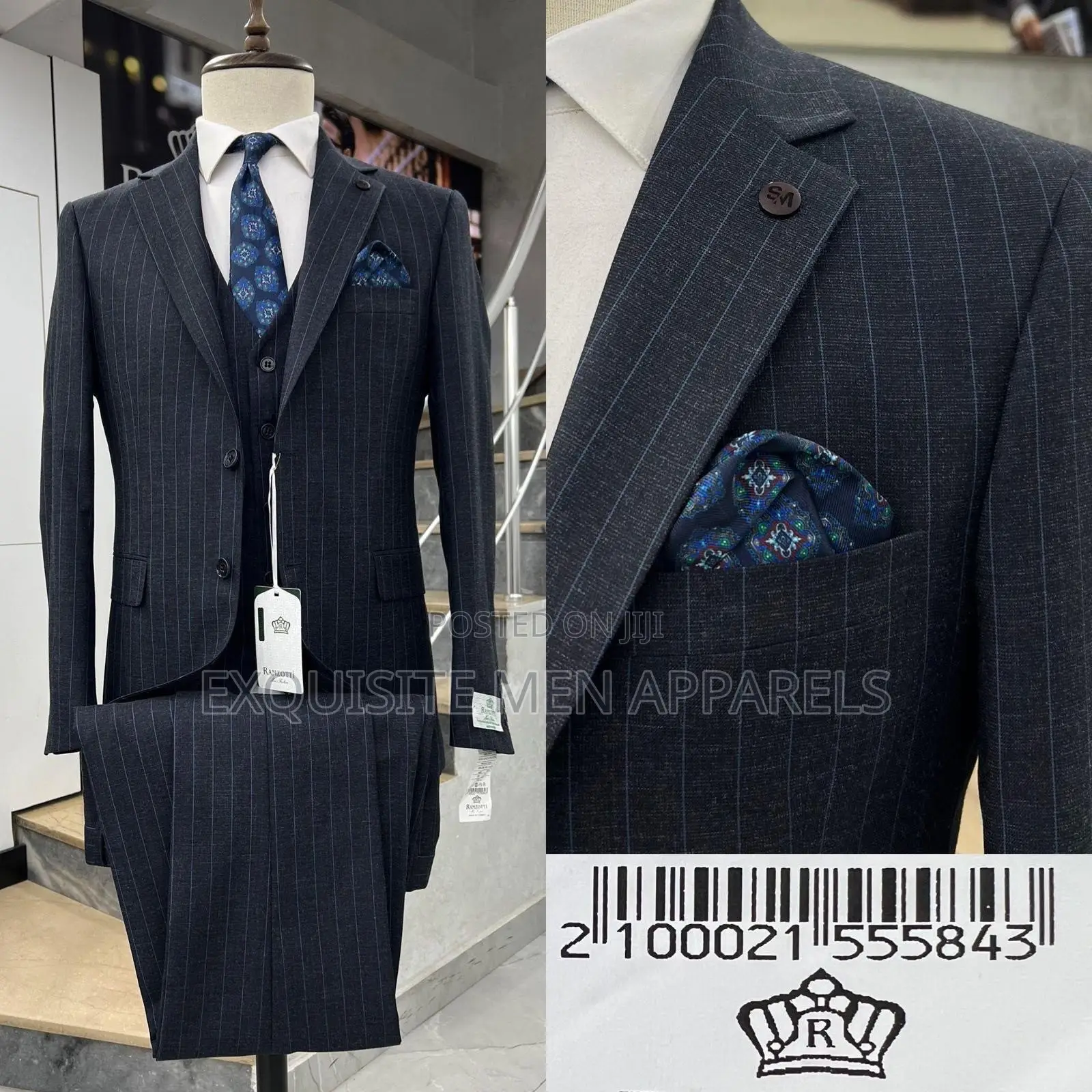 Formal Bespoke Corporate Excellent Stripe Fabric Turkish Men Suit