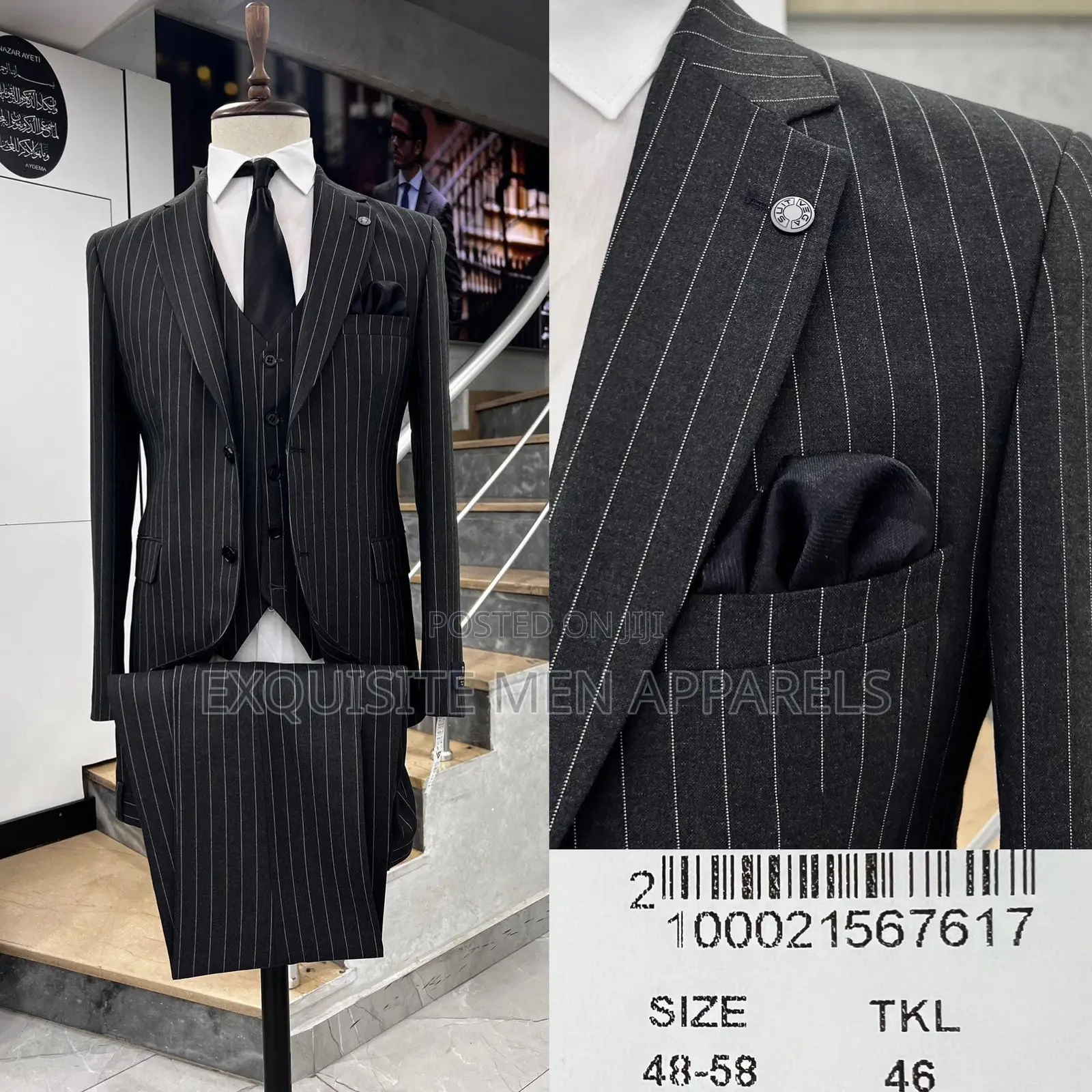 Formal Bespoke Corporate Excellent Stripe Fabric Turkish Men Suit