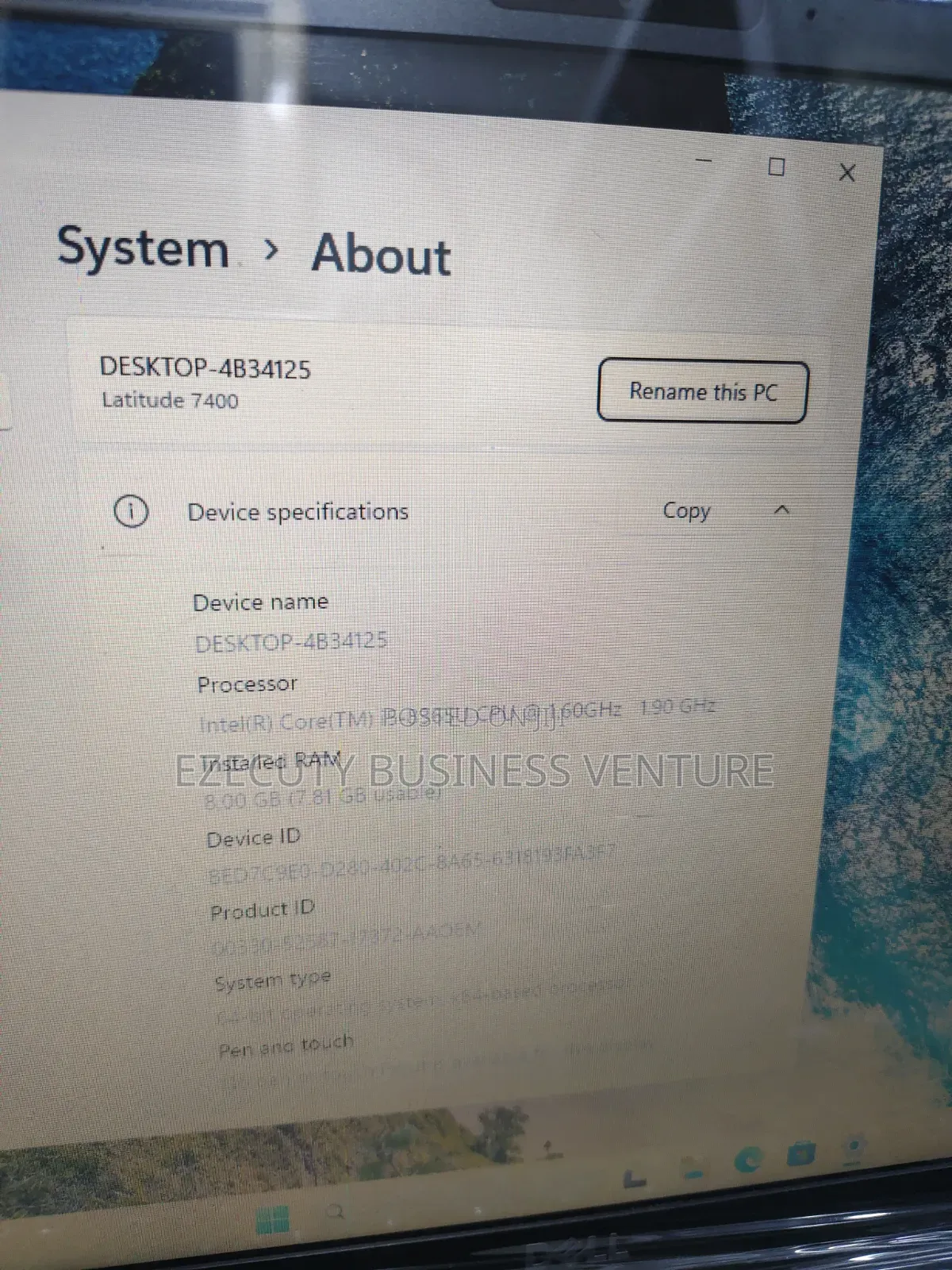 Laptop Dell Latitude 7400 8GB Intel Core i5 SSD 256GB