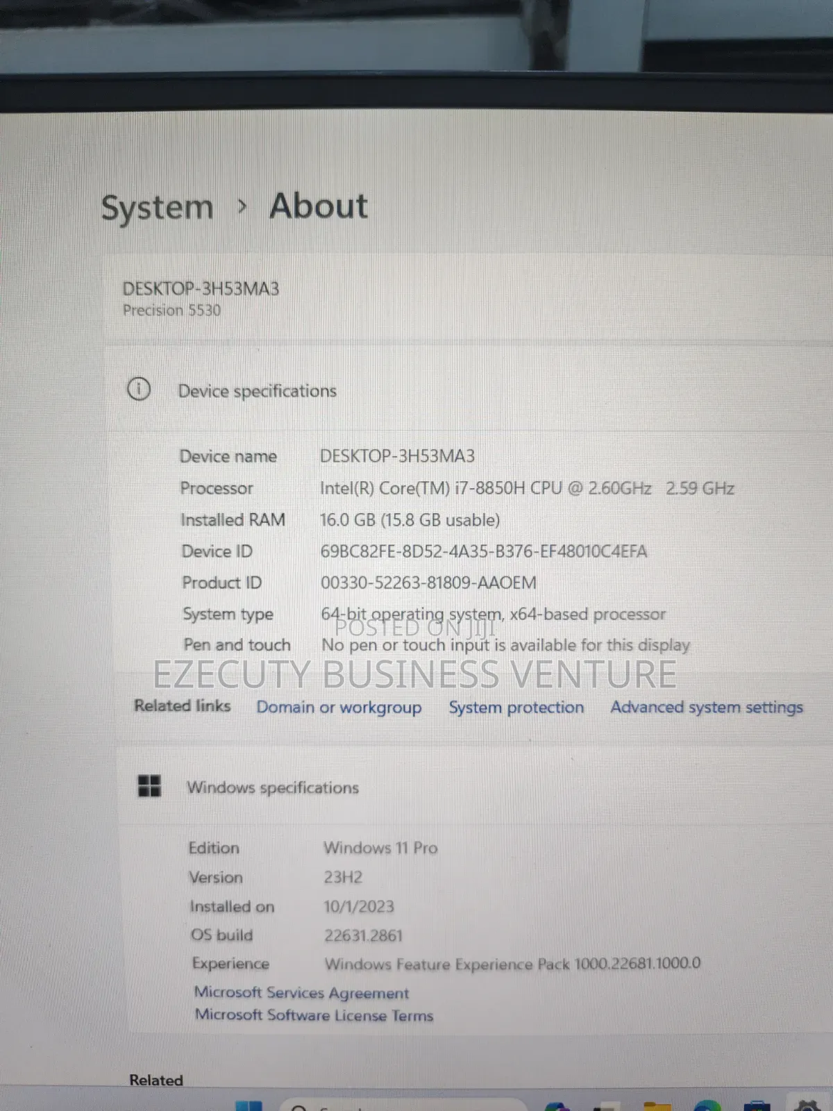 Laptop Dell Precision 5530 16GB Intel Core i7 SSD 512GB