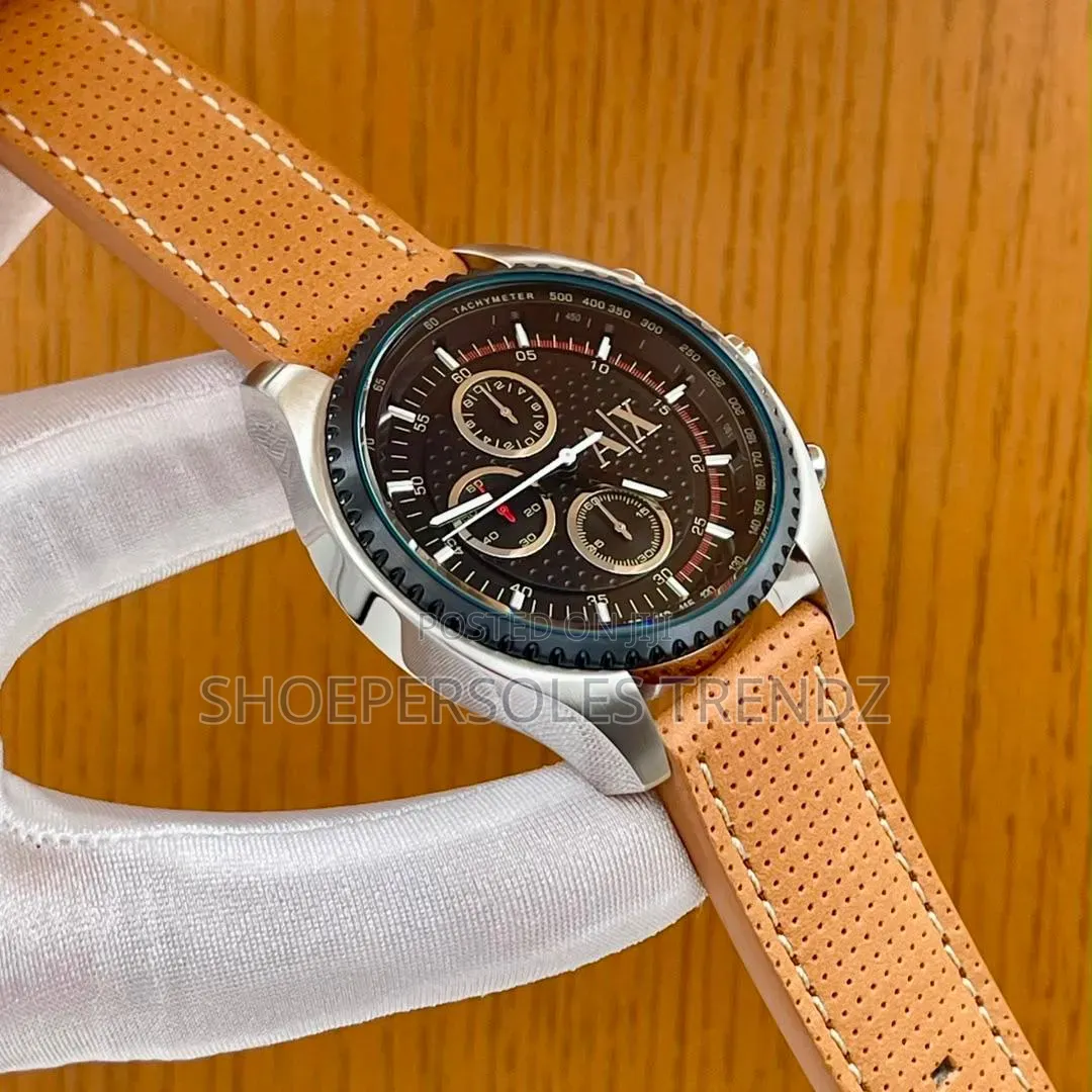 Armani Exchange Leather Wristwatch