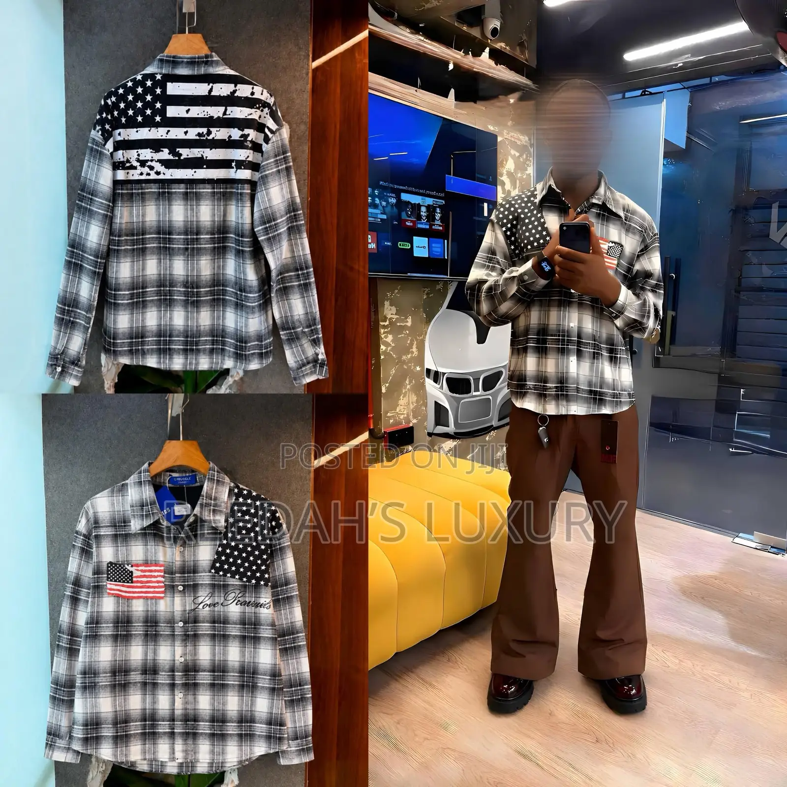 Men’s Graphic Plaid Over Shirt