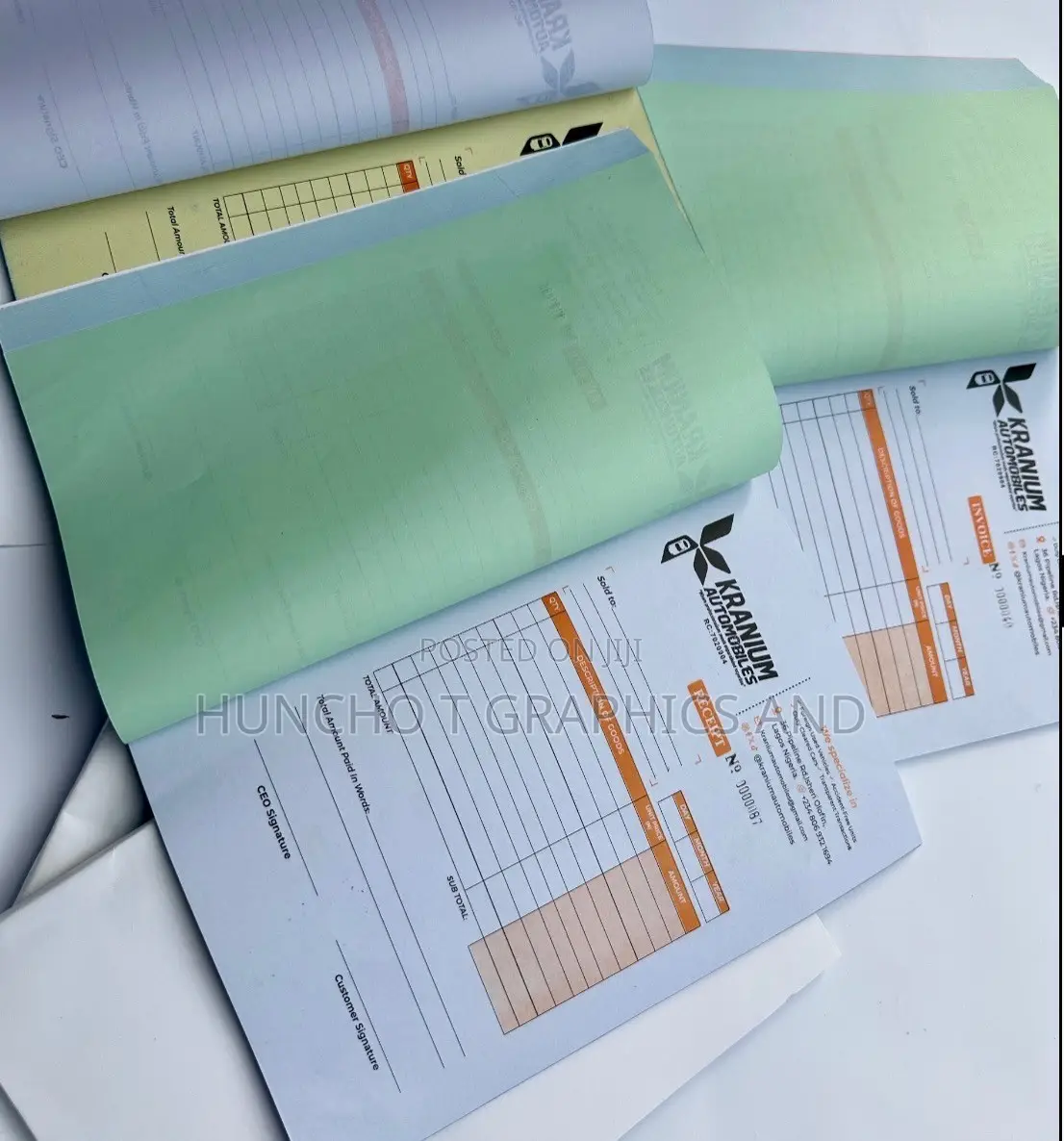Invoice & Receipt Booklet Design and Printing 50pages