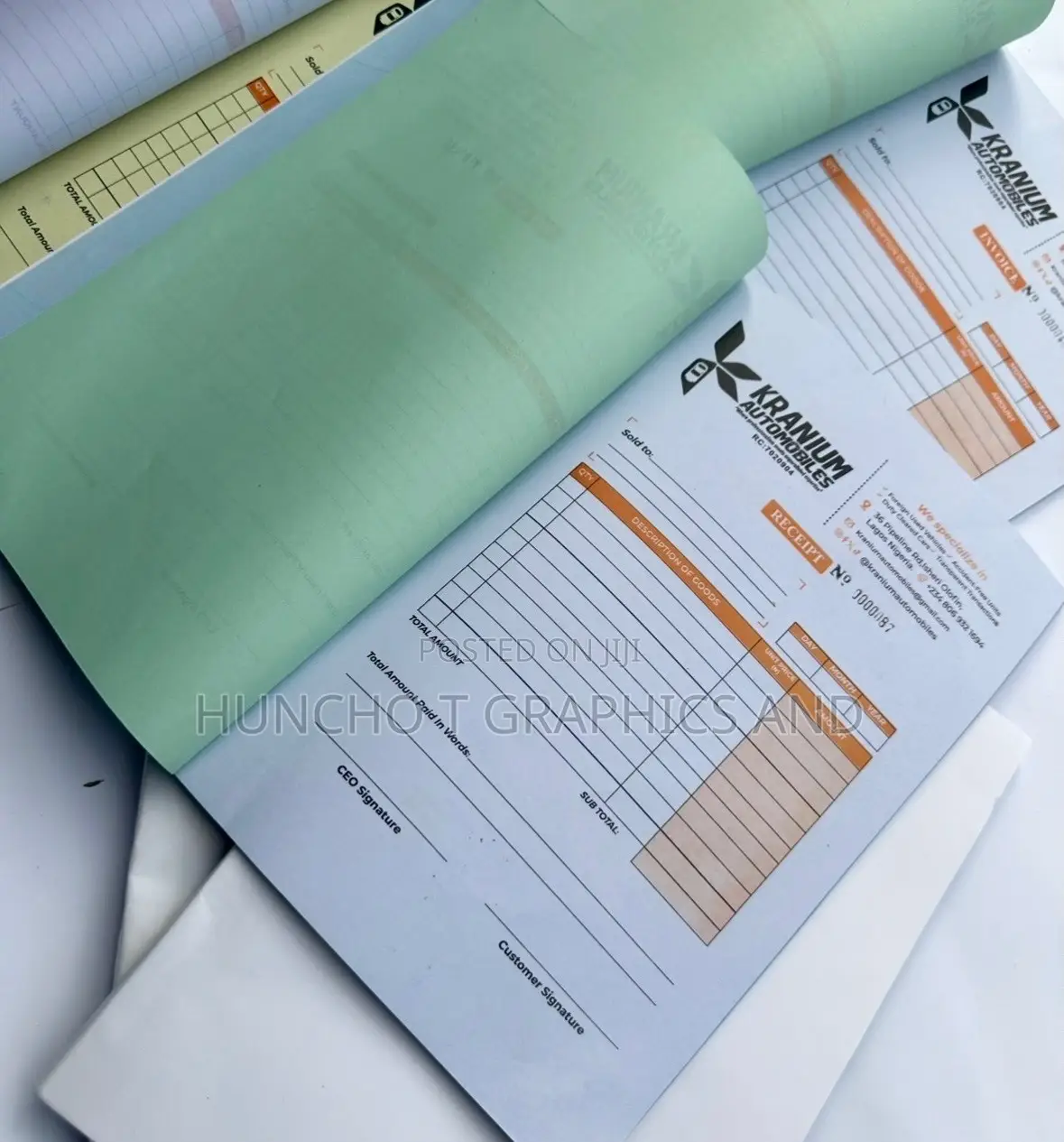 Invoice & Receipt Booklet Design and Printing 50pages