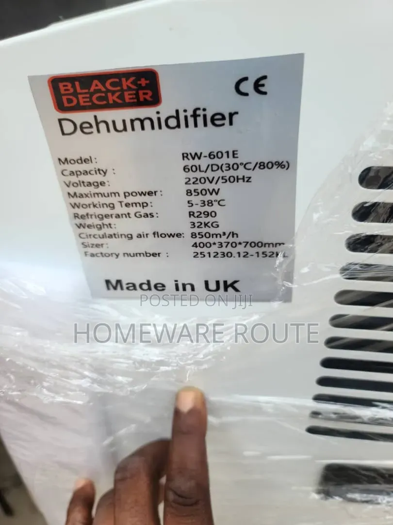 Black and Decker 60L Industrial Dehumidifier