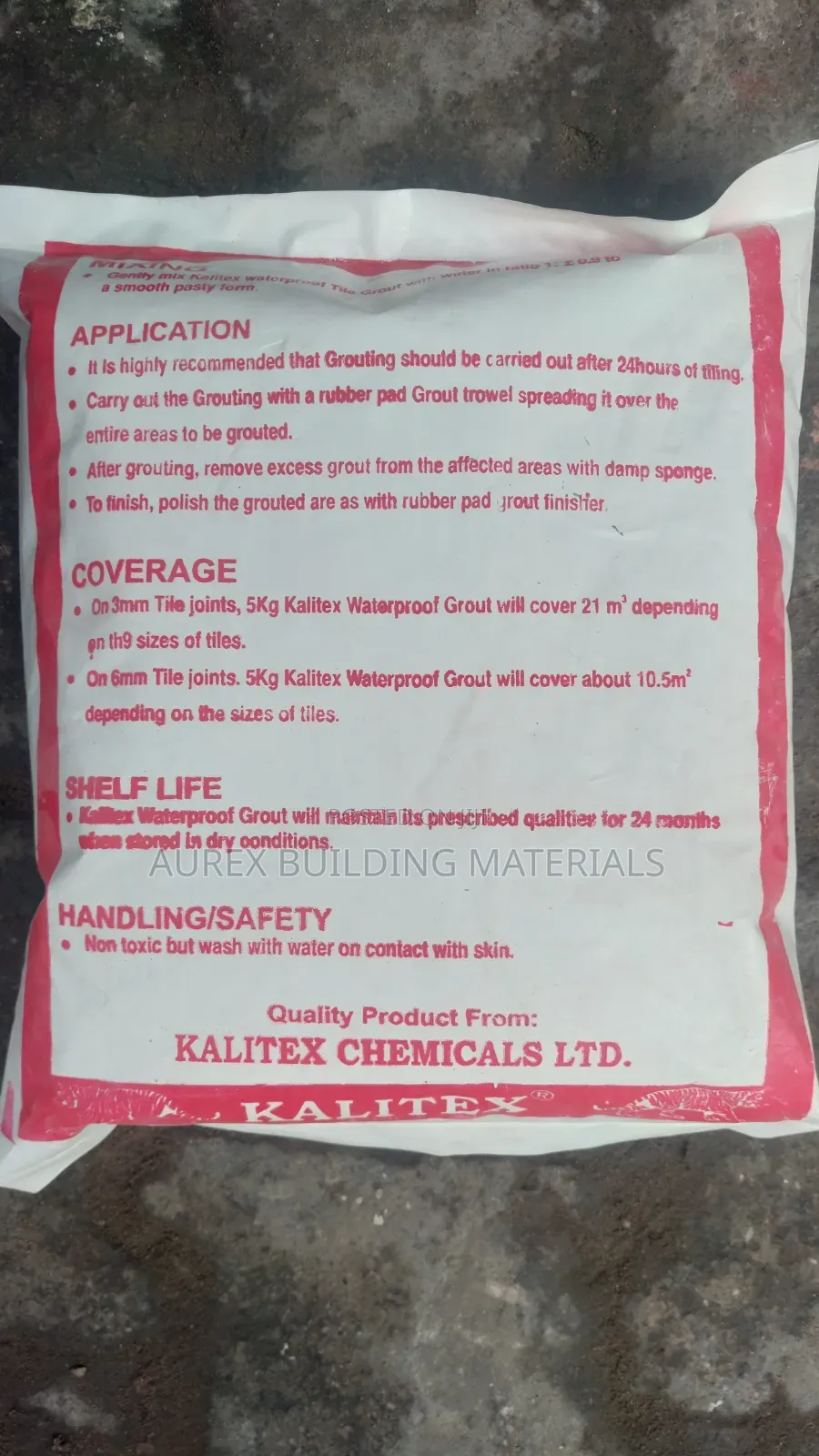 KALITEX Waterproof Tile Grout – 5kg