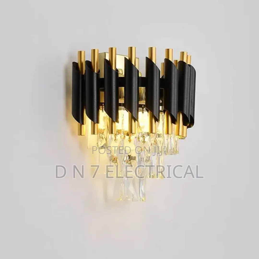 Luxury Gold & Black Crystal Wall Light