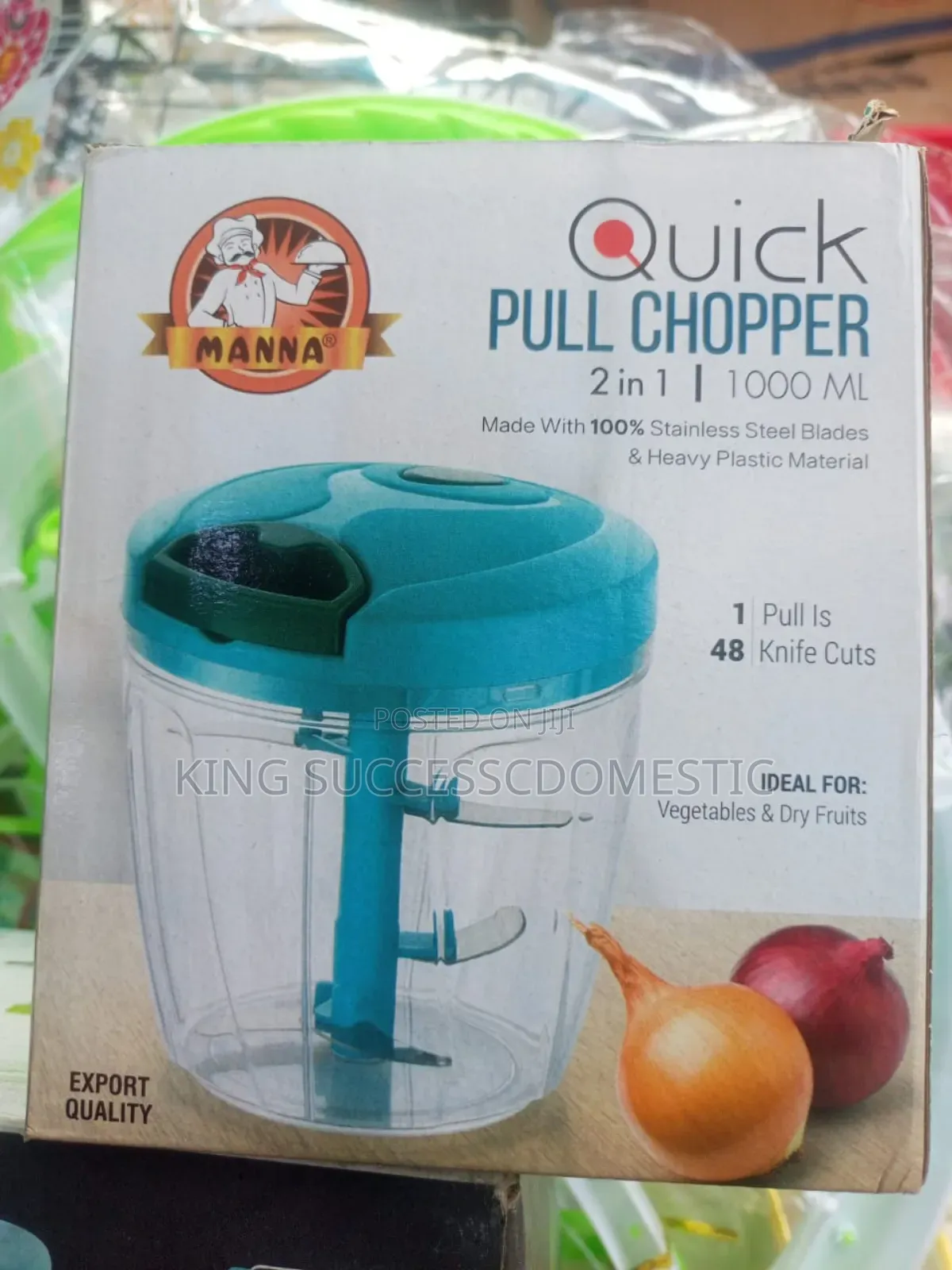 Manual String Pull Chopper for Vegetables, Peppers & Dry Fruits