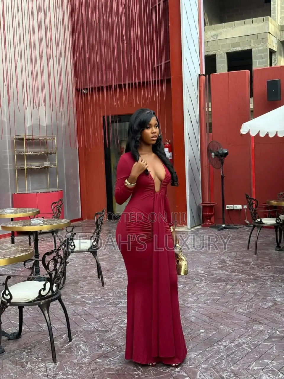 Burgundy Deep Maxi Dress