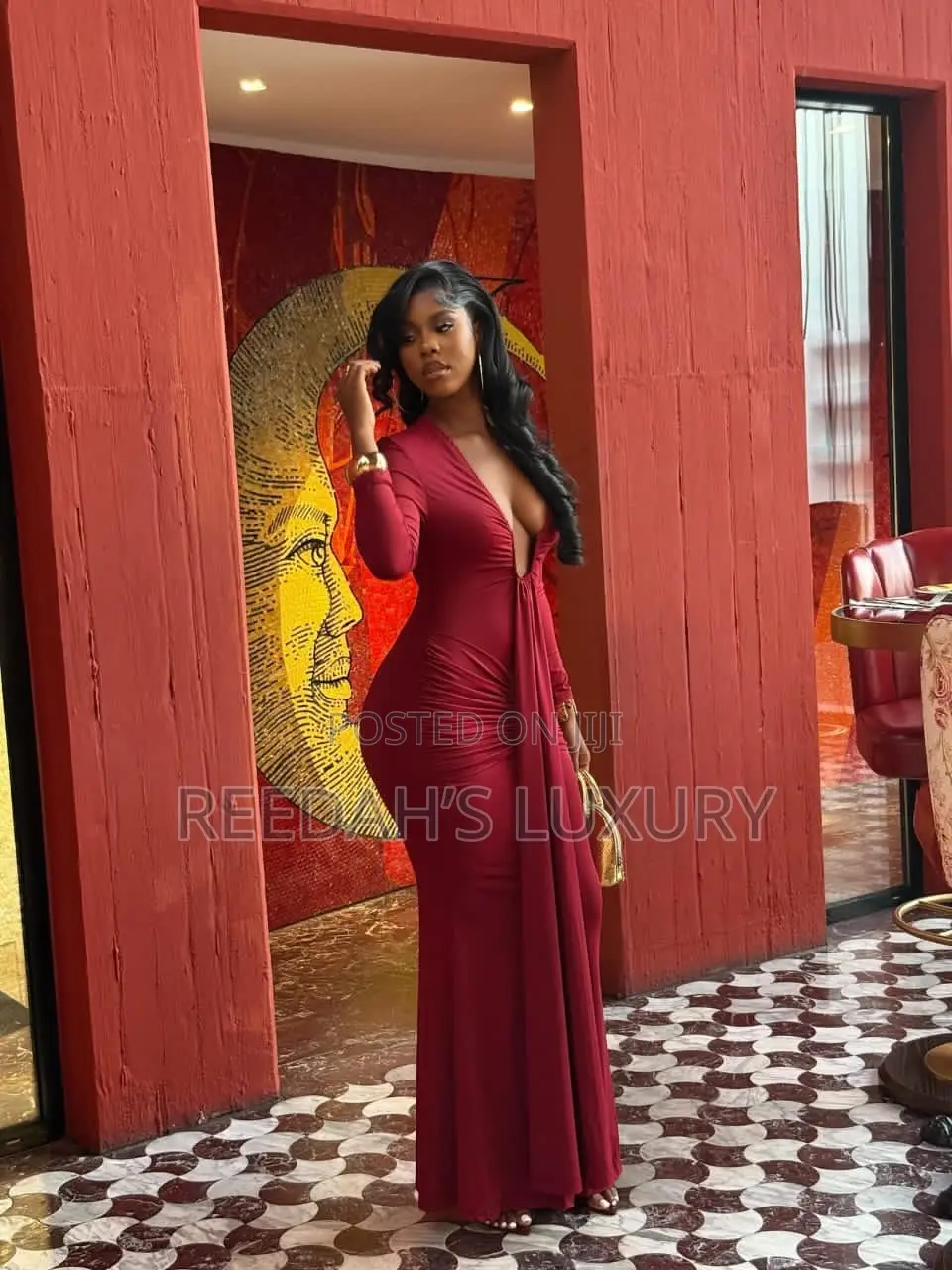 Burgundy Deep Maxi Dress