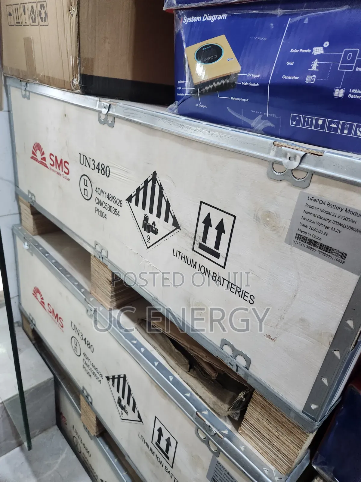 15kwh 51.2v 300ah SMS Lithium Ion Batteries