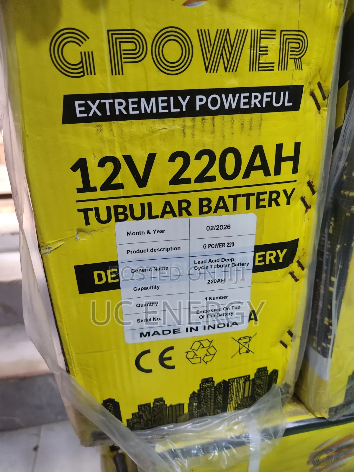 220ah 12v Gpower Solar Tubular Battery