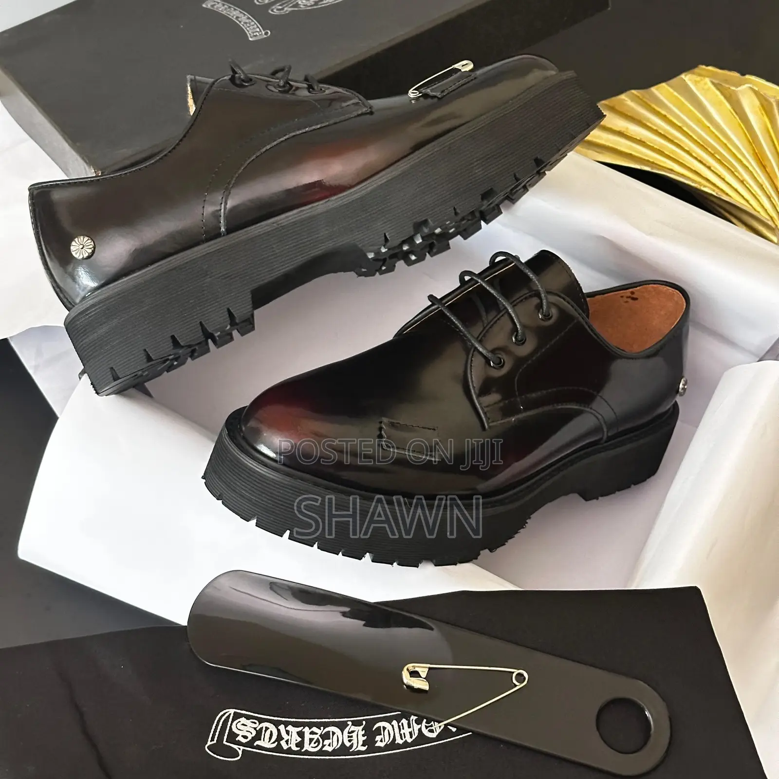 Chrome Hearts Patent Oxford Shoes