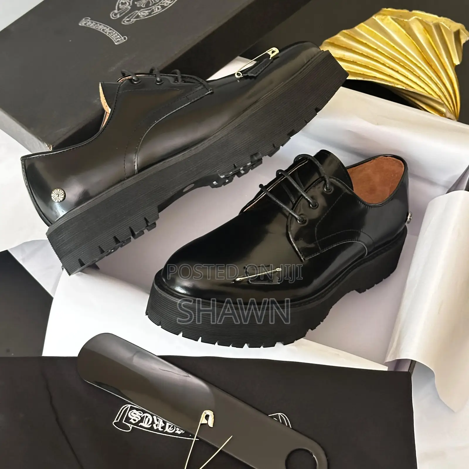 Chrome Hearts Patent Oxford Shoes
