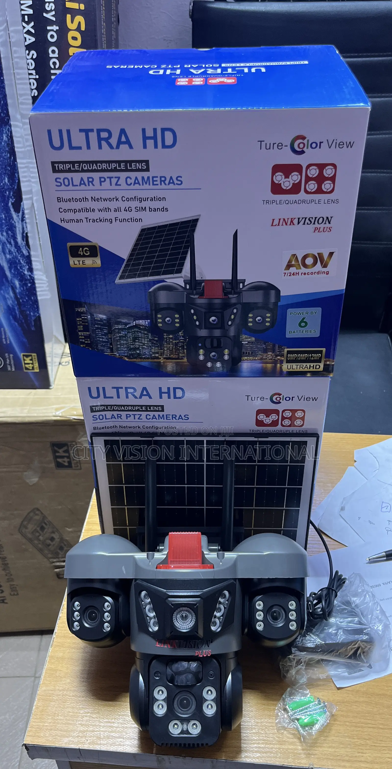 Ultra HD Triple/Quadruple Lens Solar PTZ Security Camera