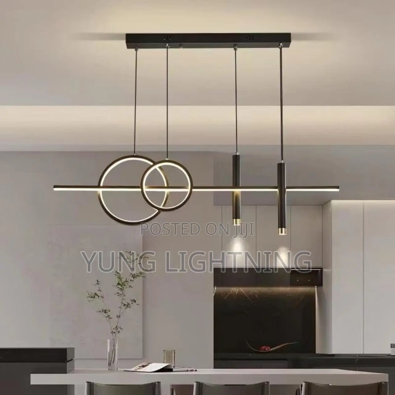 Modern Luxury LED Pendant Chandelier Elegant Ring & Linear Design
