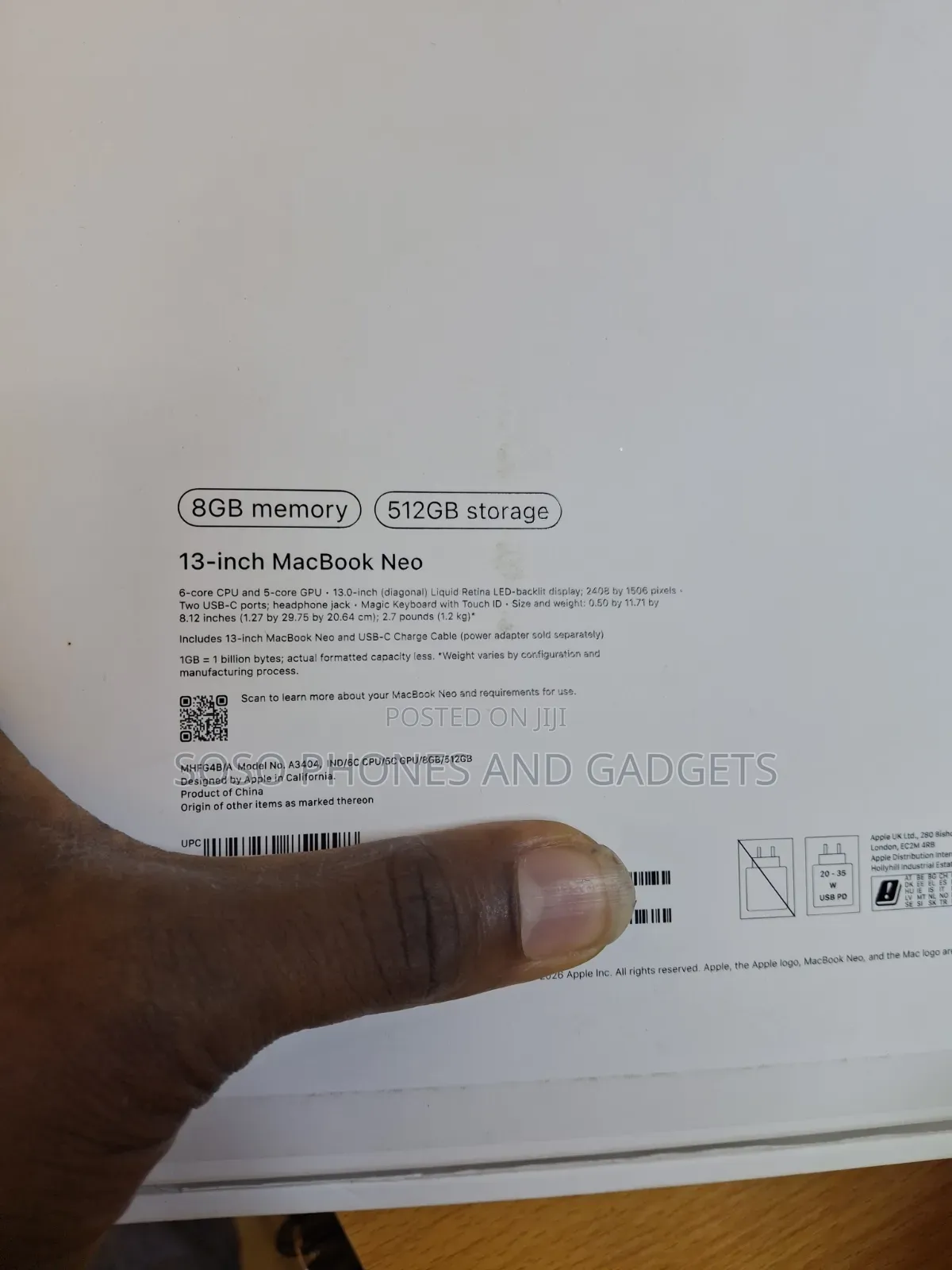 New Laptop Apple MacBook Neo 2026 8GB SSD 512GB