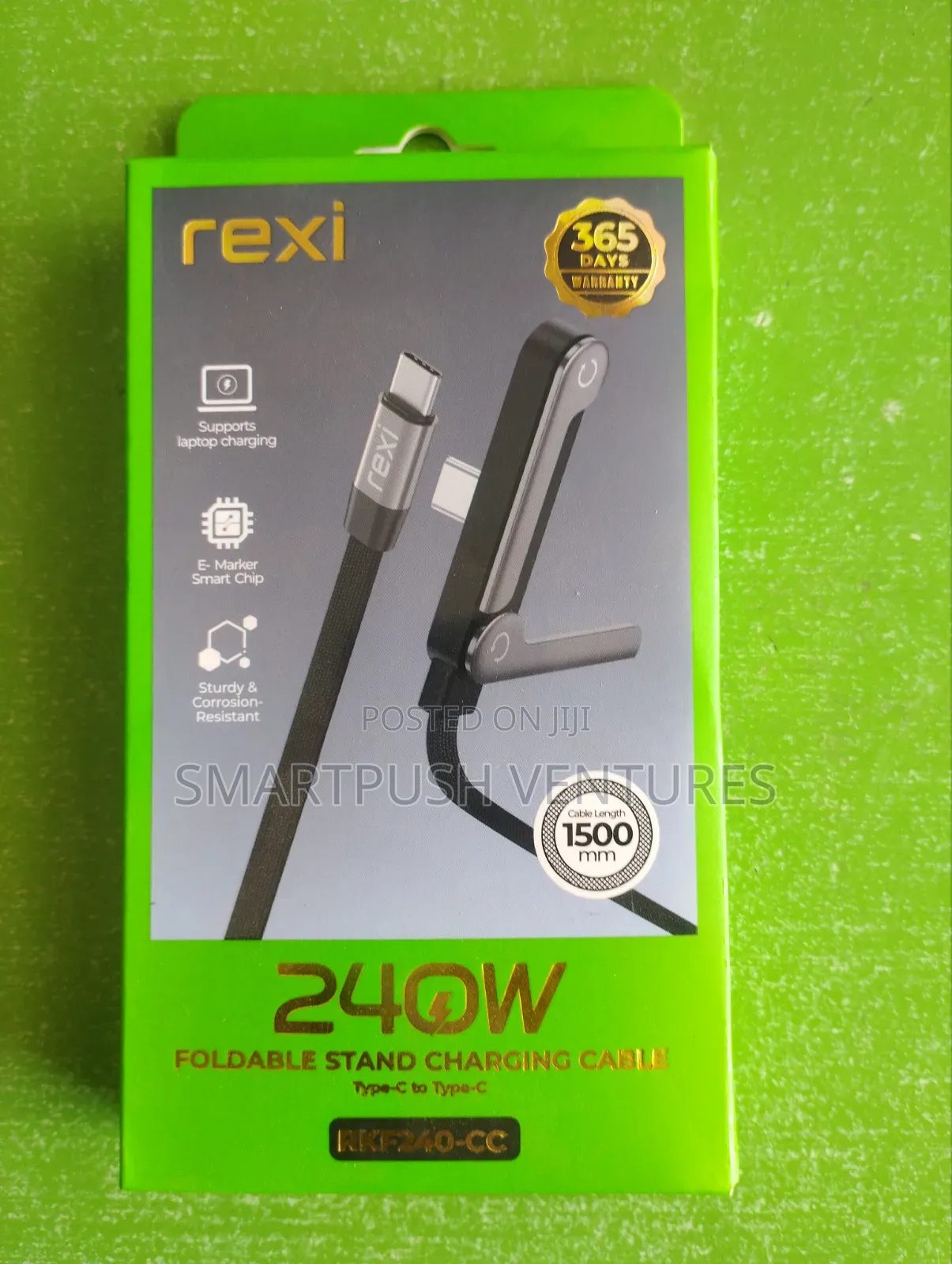 Rexi 240w Foldable Stand Charging Cable (Type-C to Type-C)