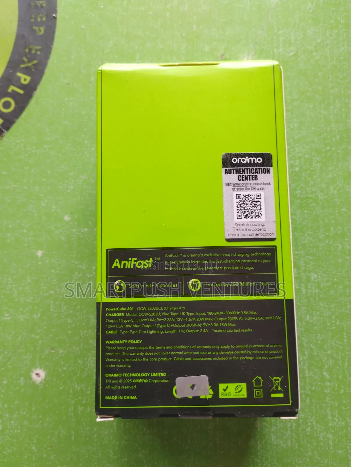 Oraimo 20W RAPID CHARGE (Type-C to Lighting)