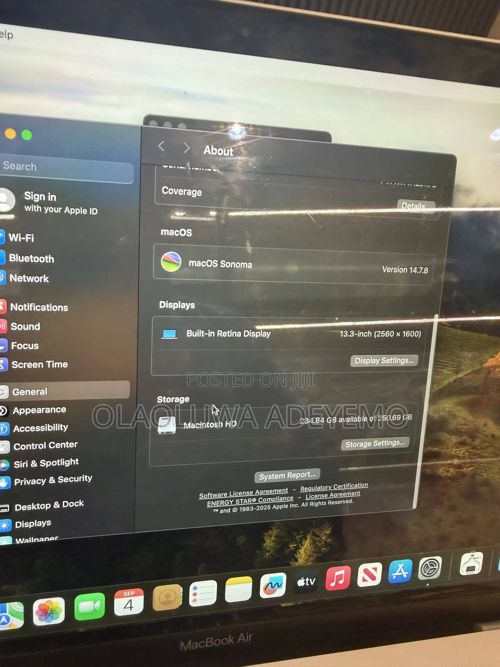 Laptop Apple MacBook Air 2018 8GB Intel Core i5 SSD 256GB
