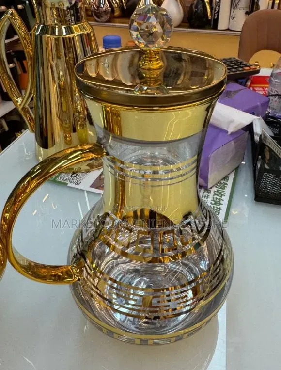 Luxury Style Glass Water Pitcher With 6pcs Glass Cups