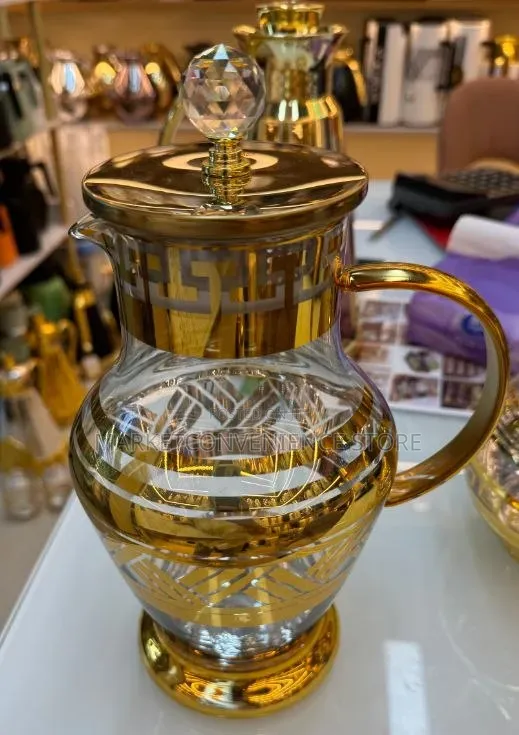 Luxury Style Glass Water Pitcher With 6pcs Glass Cups