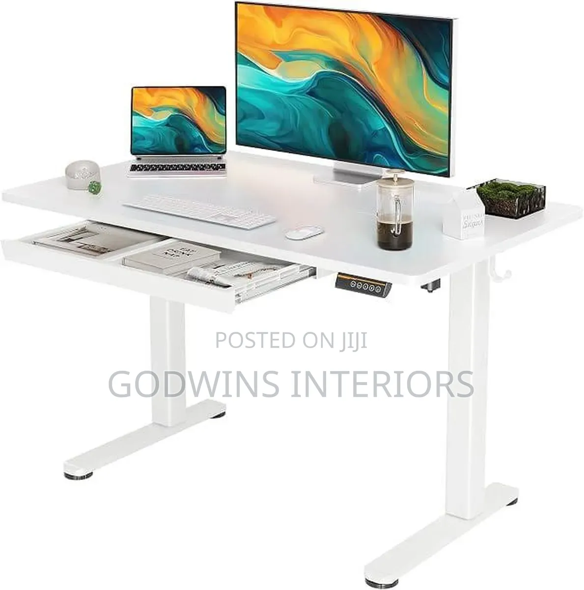 Brand New Electric Standing Desk – Height Adjustable + Drawer 120cm